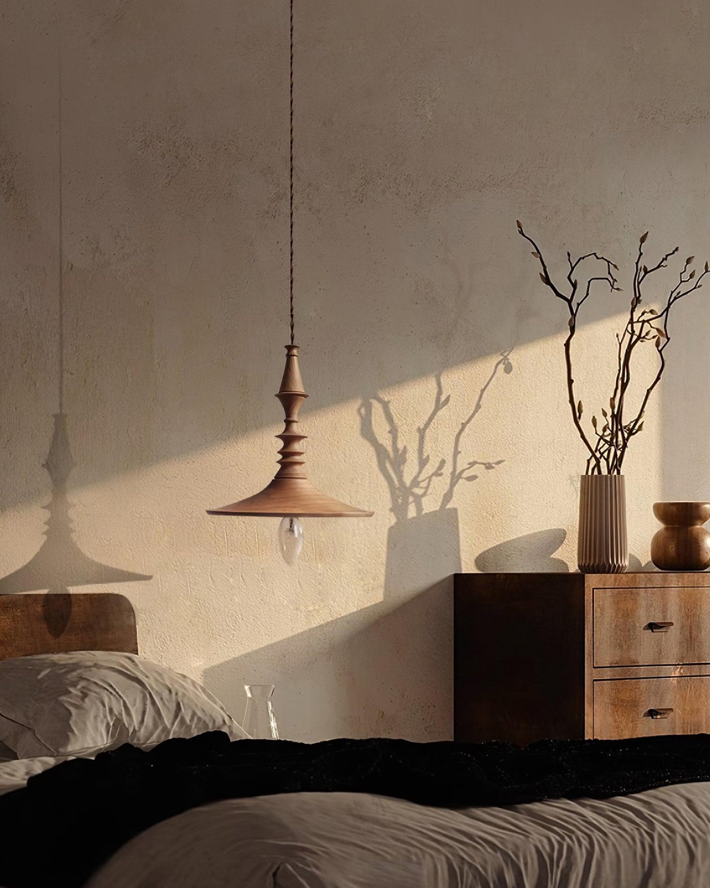 Tessira Wood Industrial Pendant Lamp-Neutral Decor