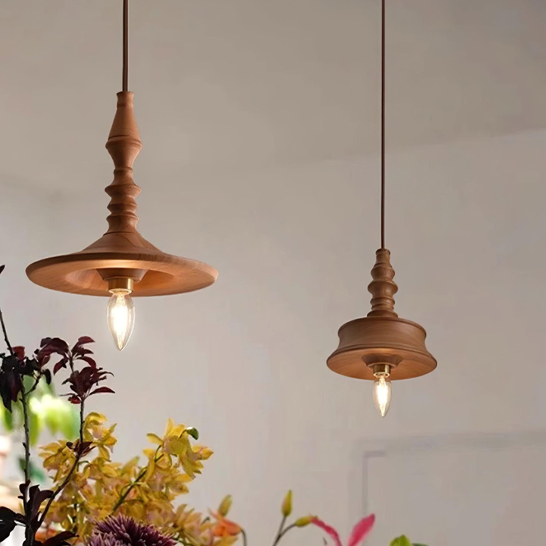 Pendant Lamp Wood Walnut Shade Modern Minimalist Cozy Warm
