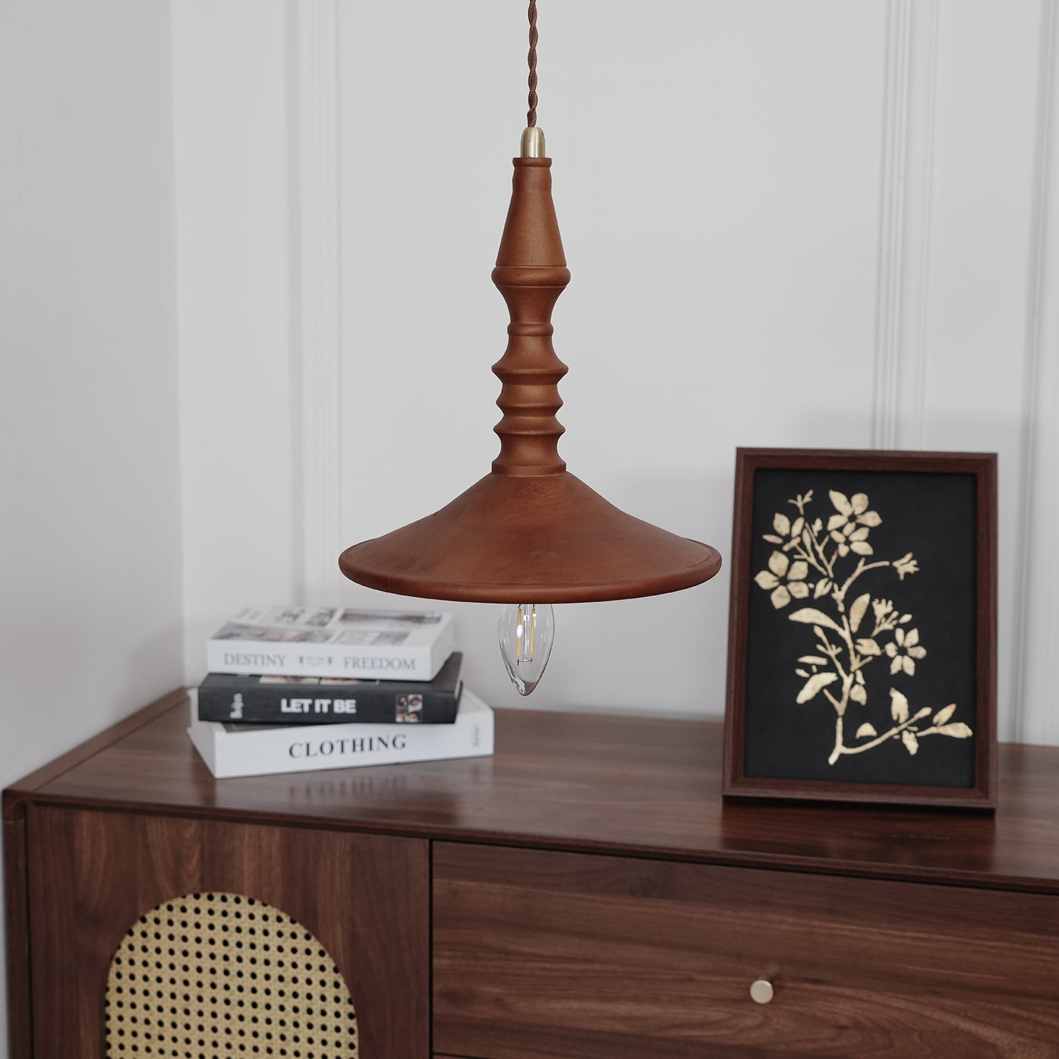 Tessira Wood Industrial Pendant Lamp-Neutral Decor