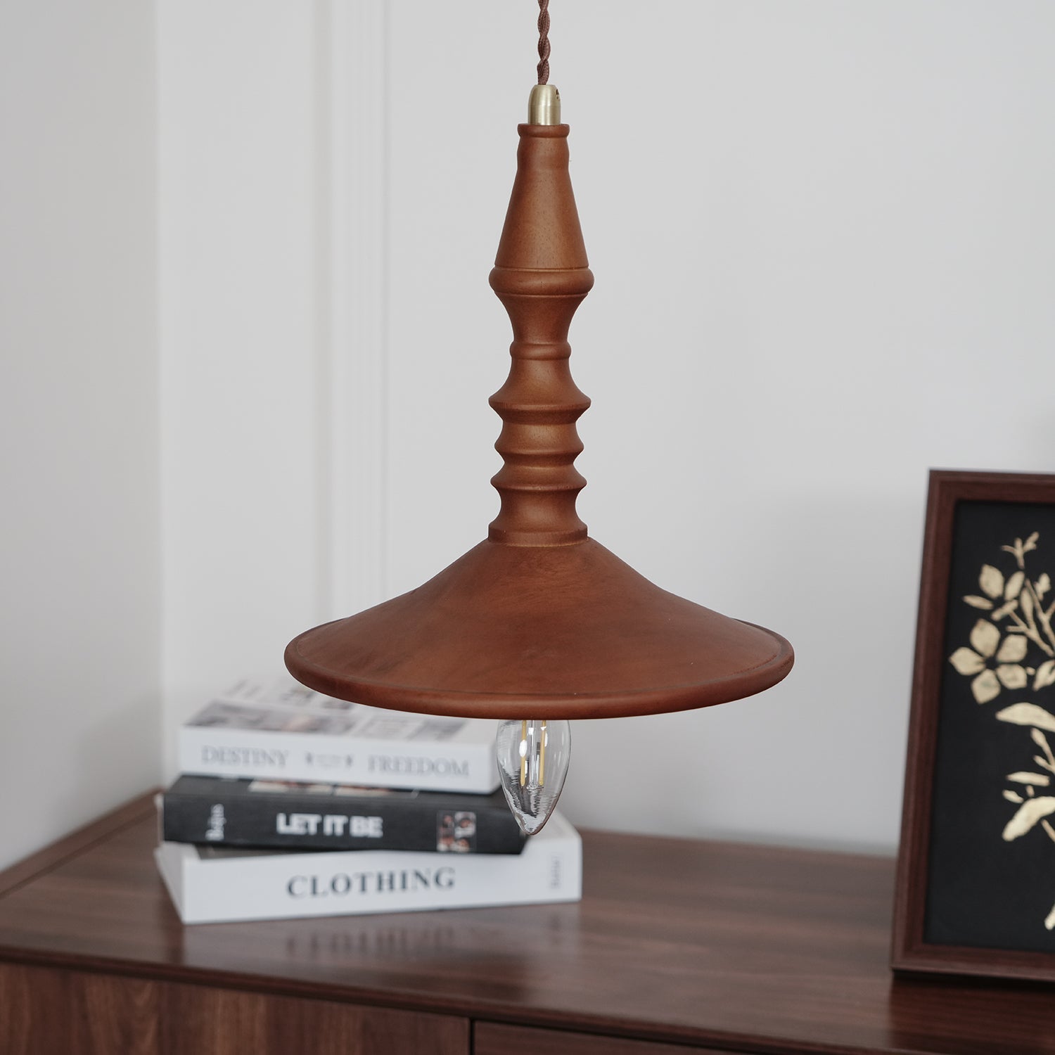 Tessira Wood Industrial Pendant Lamp-Neutral Decor
