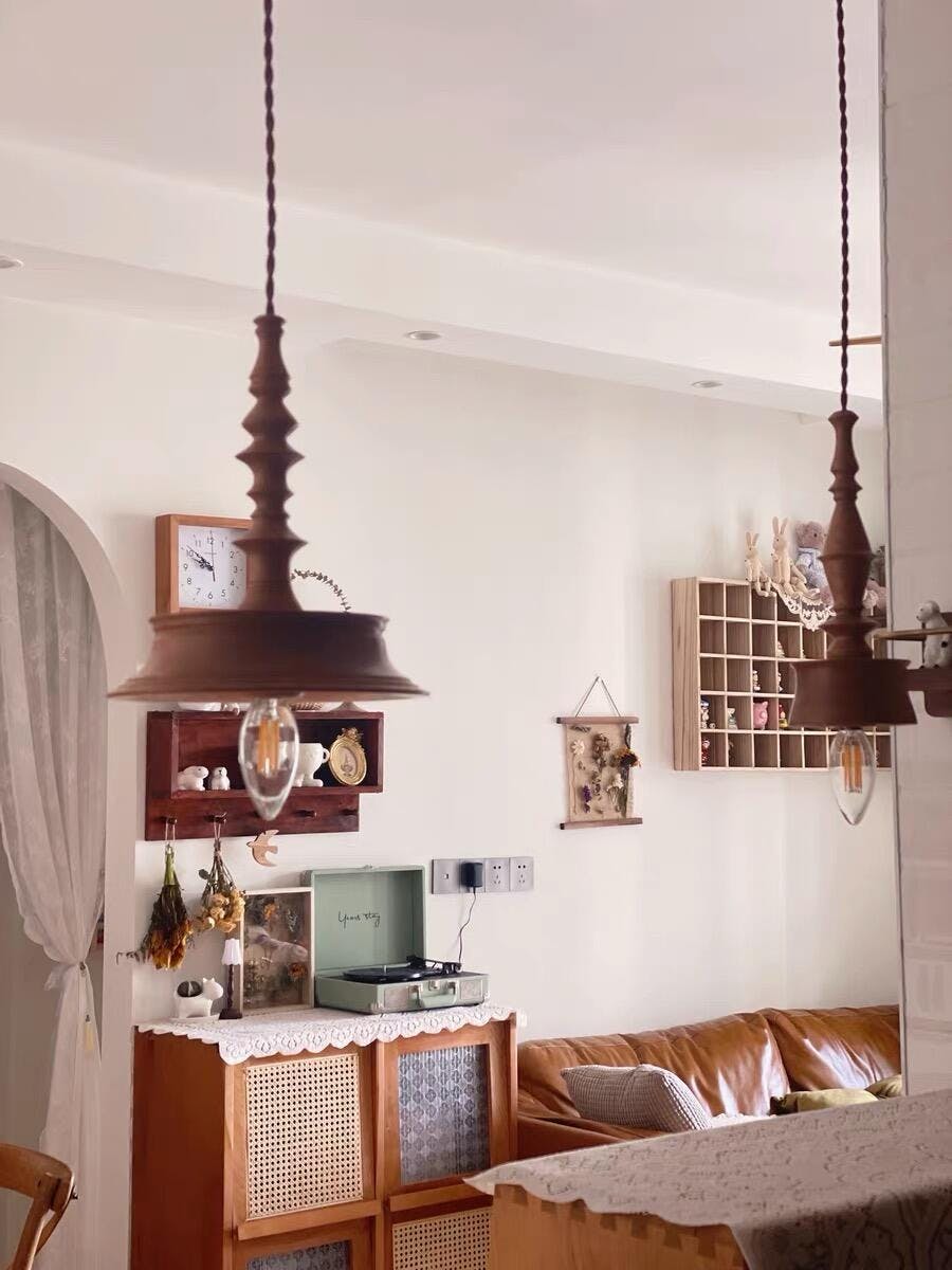 Tessira Wood Industrial Pendant Lamp-Neutral Decor