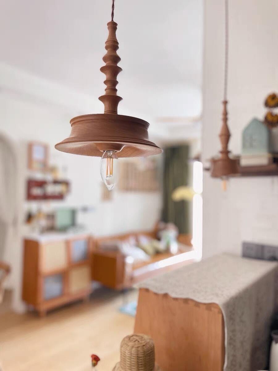 Tessira Wood Industrial Pendant Lamp-Neutral Decor