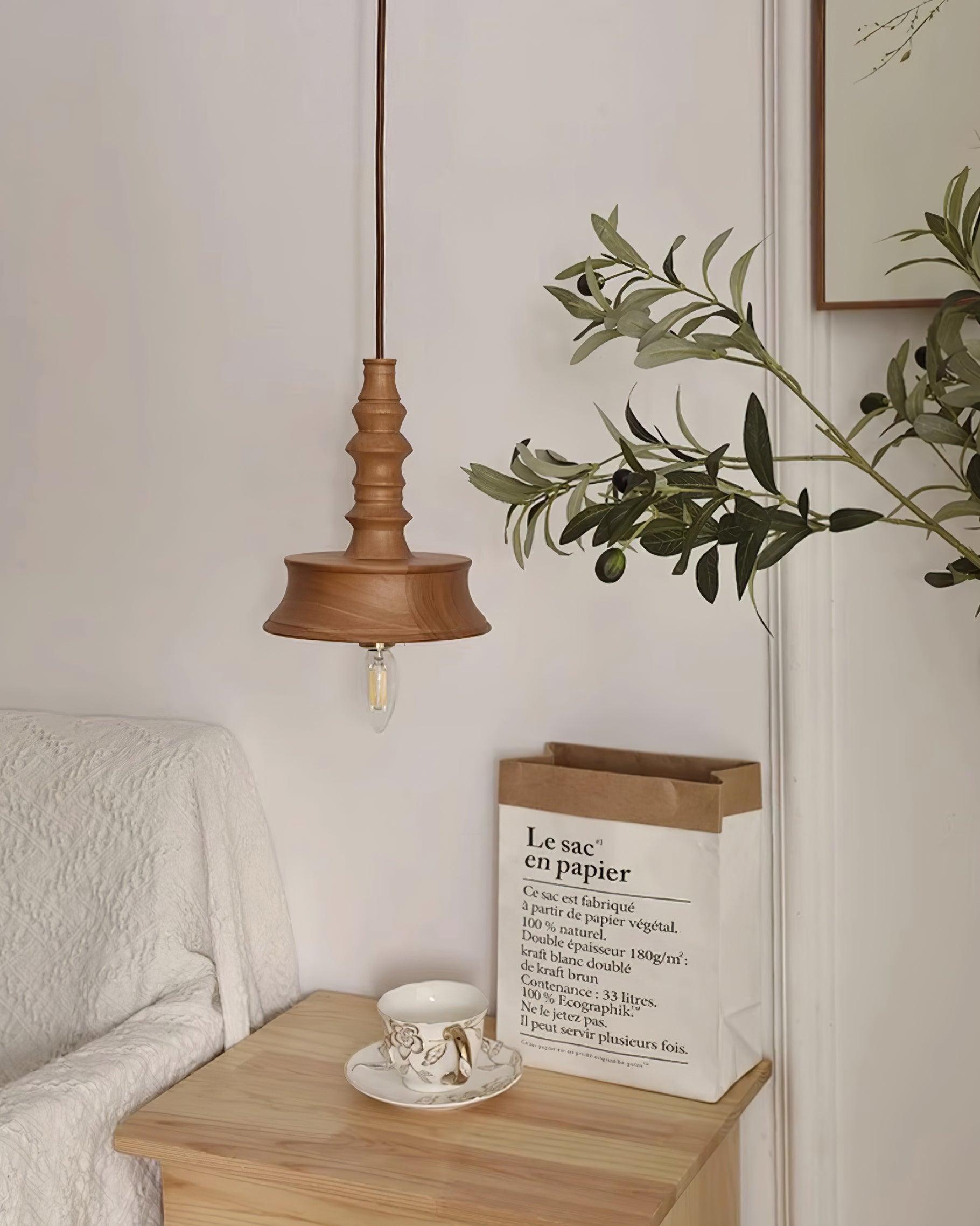 Tessira Wood Industrial Pendant Lamp-Neutral Decor