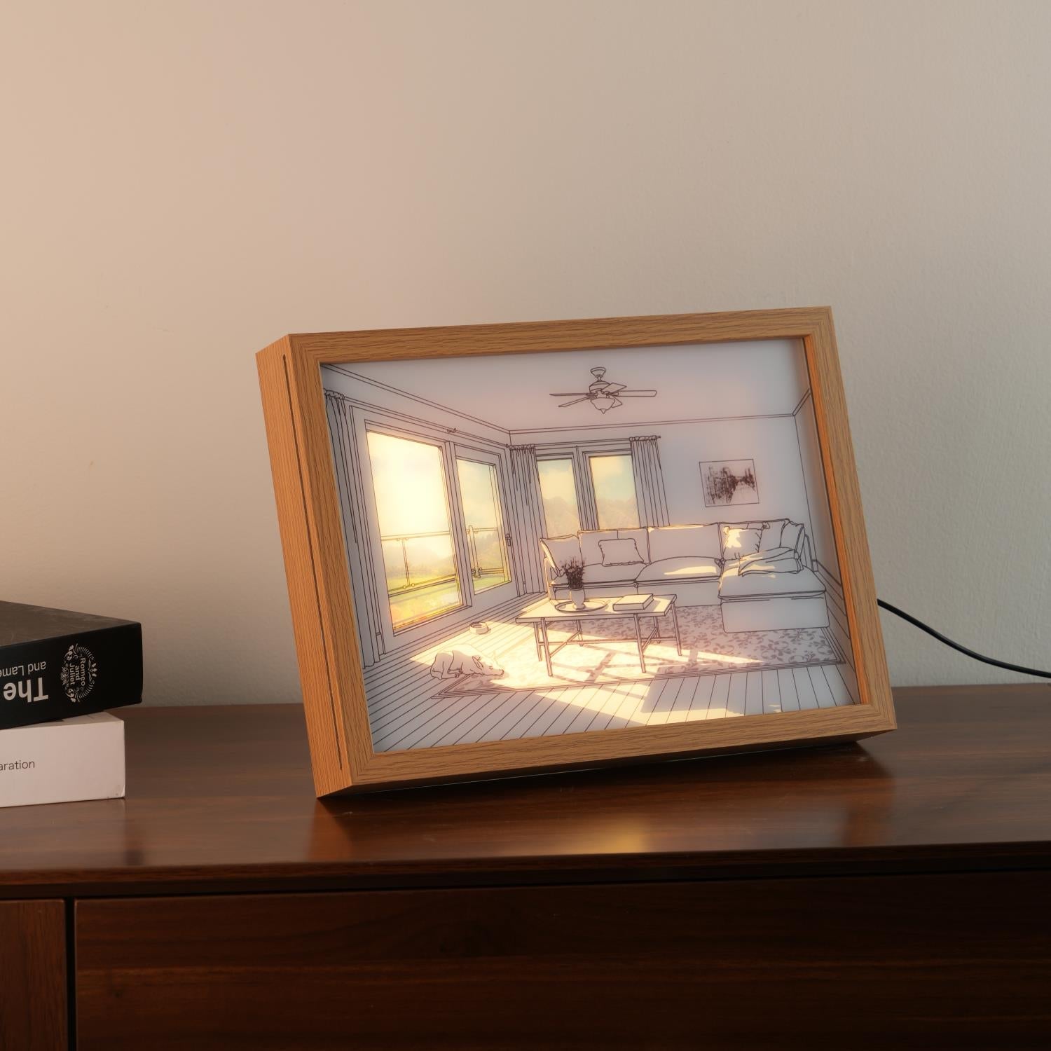 Dog Sunbathing Mural Art Lamp-Neutral Decor
