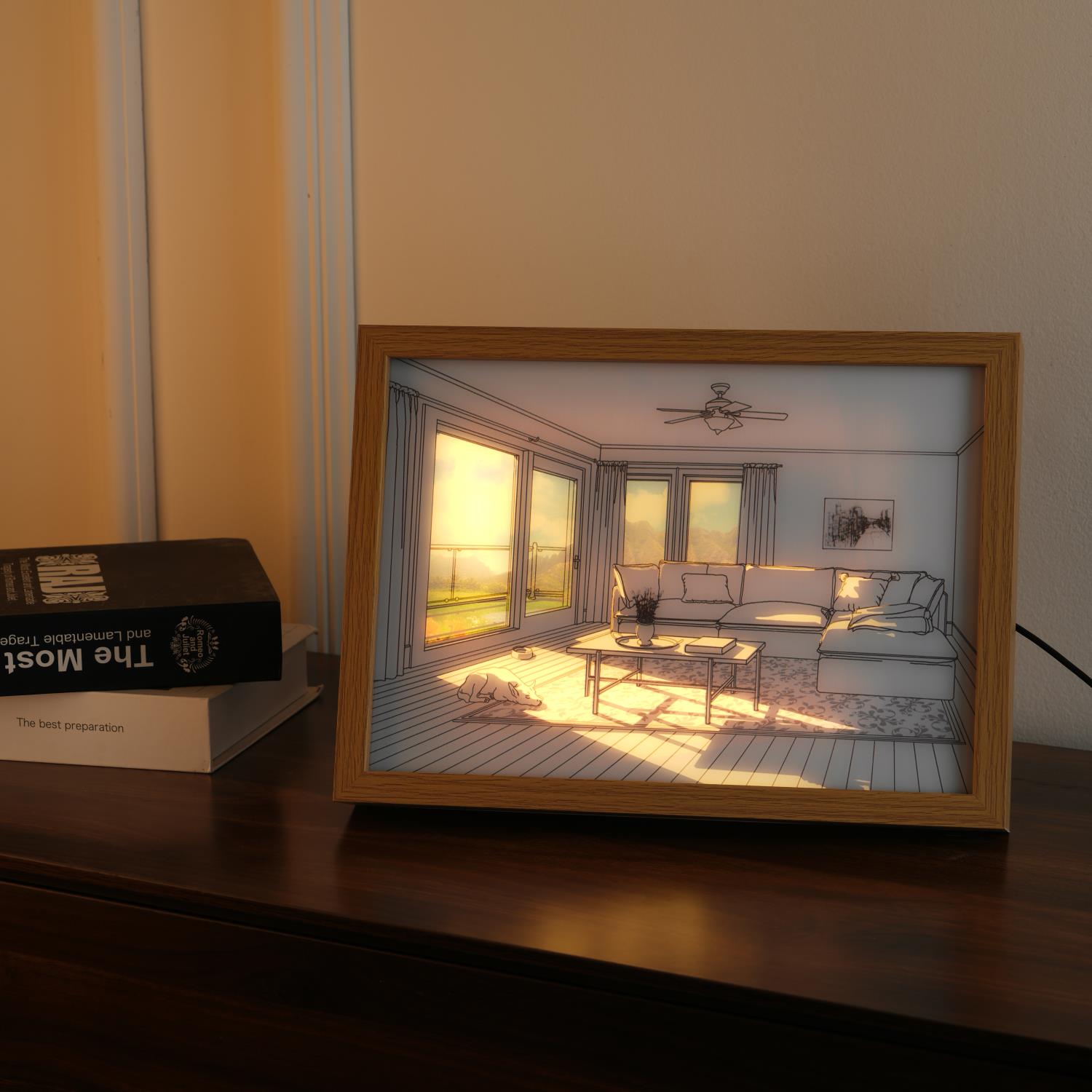 Dog Sunbathing Mural Art Lamp-Neutral Decor