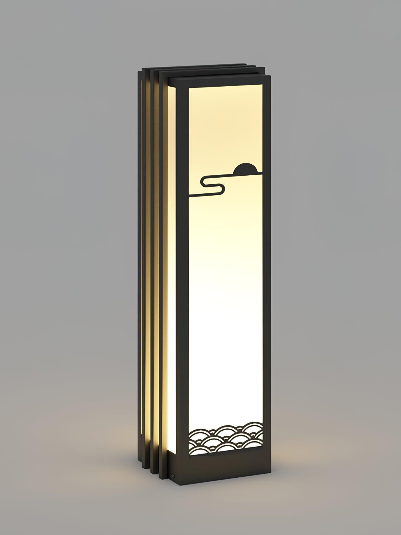 Solara Outdoor Light Rectangular Sunrise Pattern Minimalist Garden-Neutral Decor