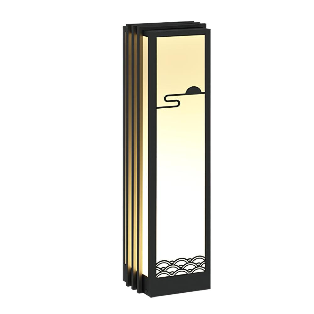 Solara Outdoor Light Rectangular Sunrise Pattern Minimalist Garden-Neutral Decor