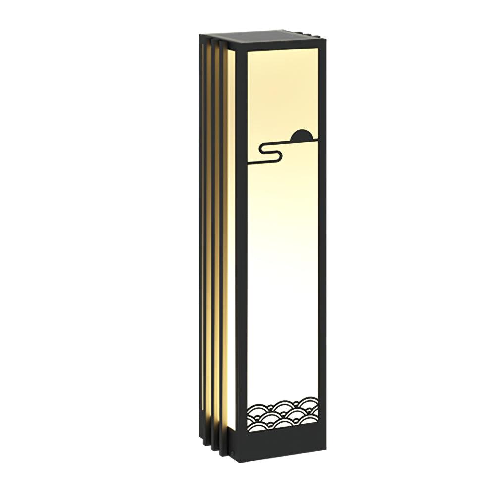 Solara Outdoor Light Rectangular Sunrise Pattern Minimalist Garden-Neutral Decor