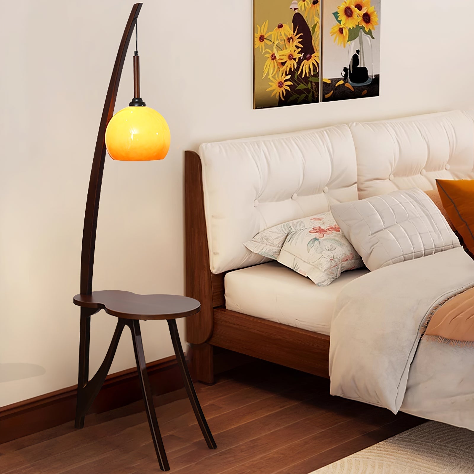 Natura Wood Hanging Floor Lamp-Neutral Decor