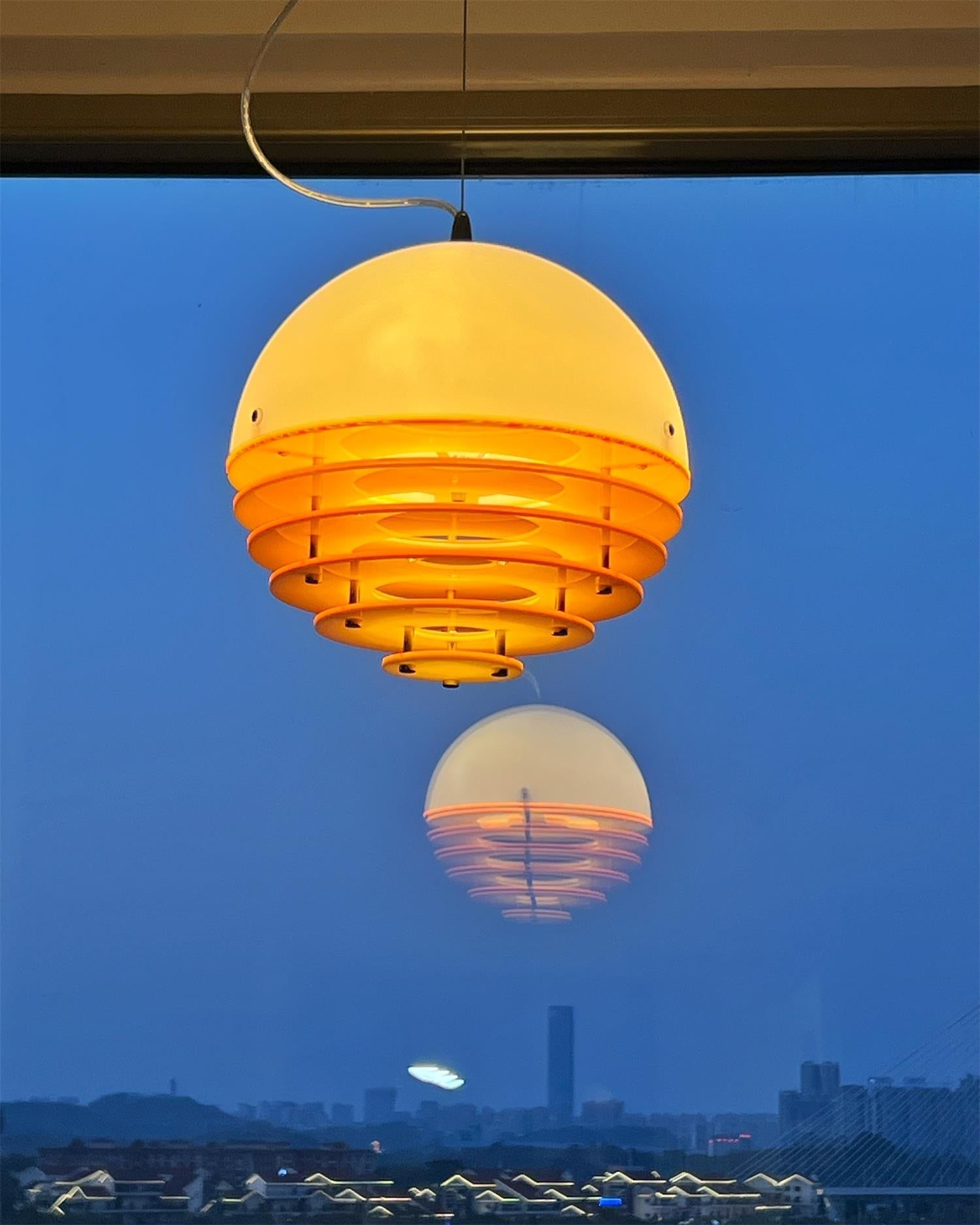 Pendant Lamp Modern Layered Shade Soft Glow Dining Room