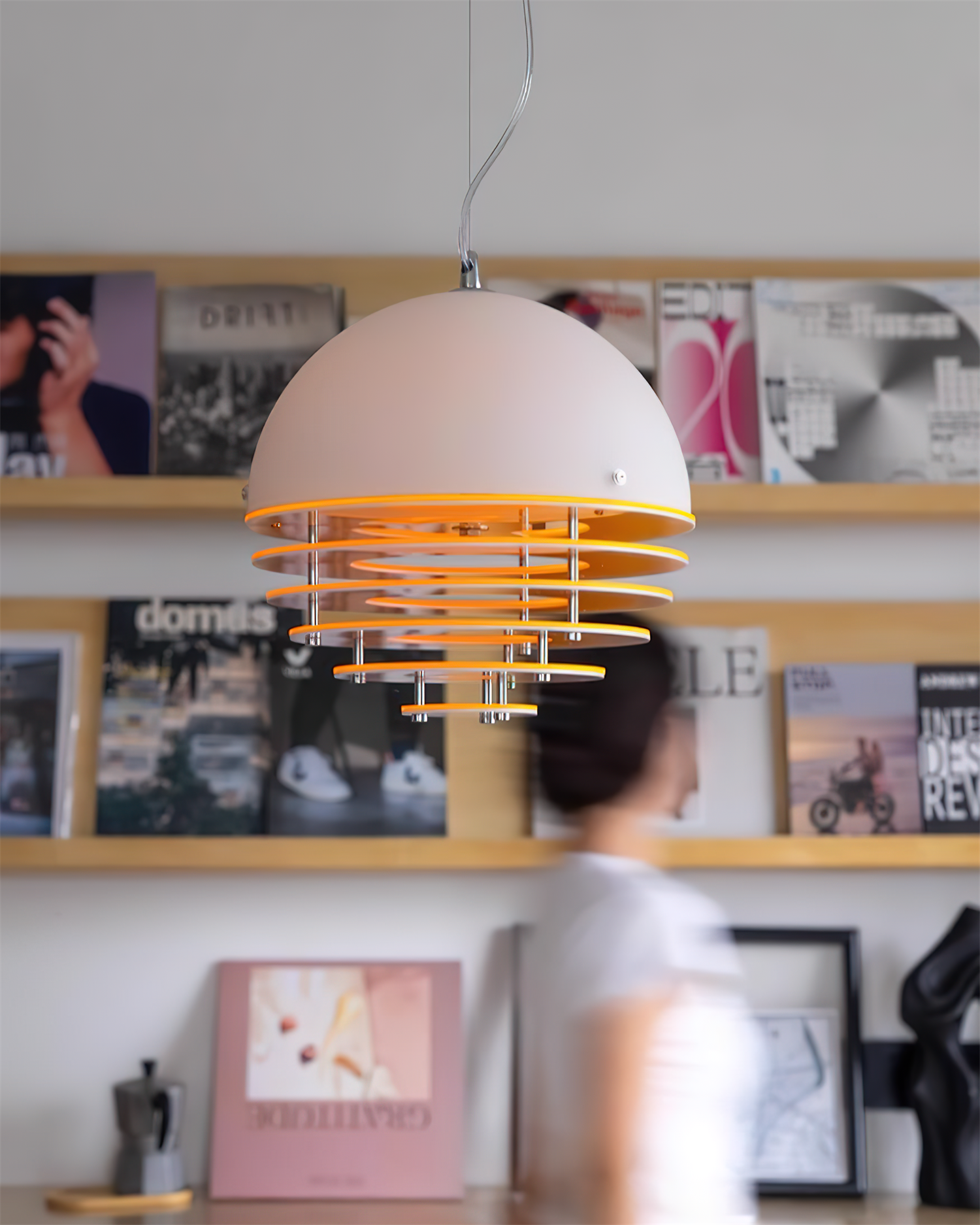 Pendant Lamp Modern Layered Shade Soft Glow Dining Room