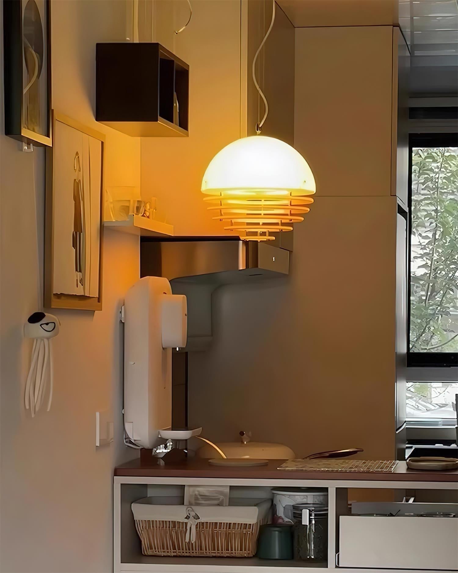 Pendant Lamp Modern Layered Shade Soft Glow Dining Room