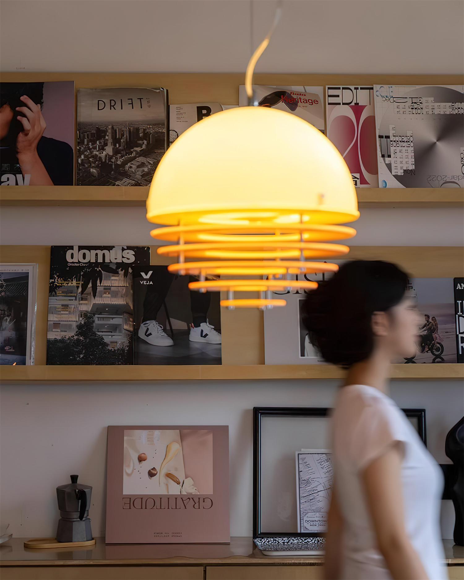 Pendant Lamp Modern Layered Shade Soft Glow Dining Room