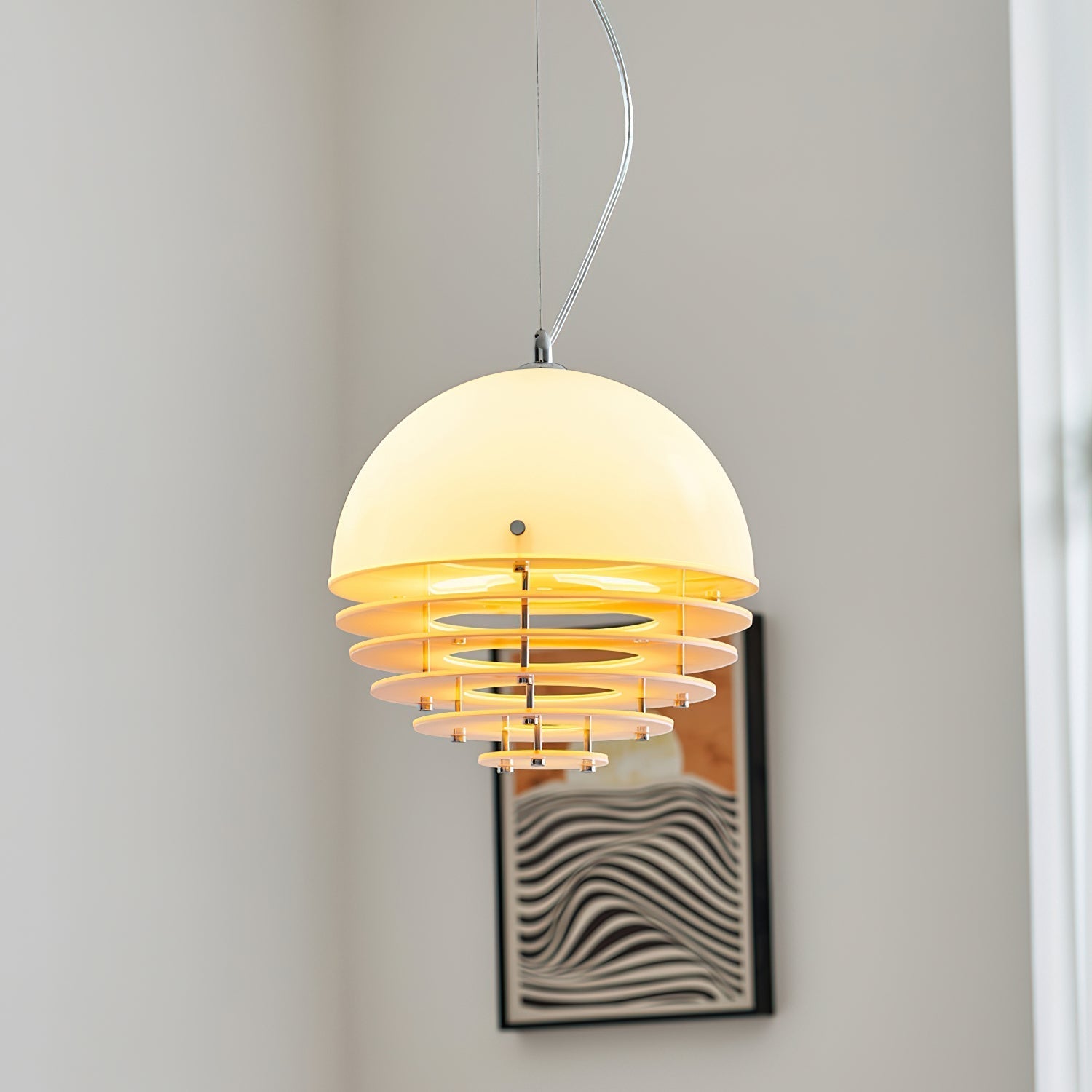 Pendant Lamp Modern Layered Shade Soft Glow Dining Room