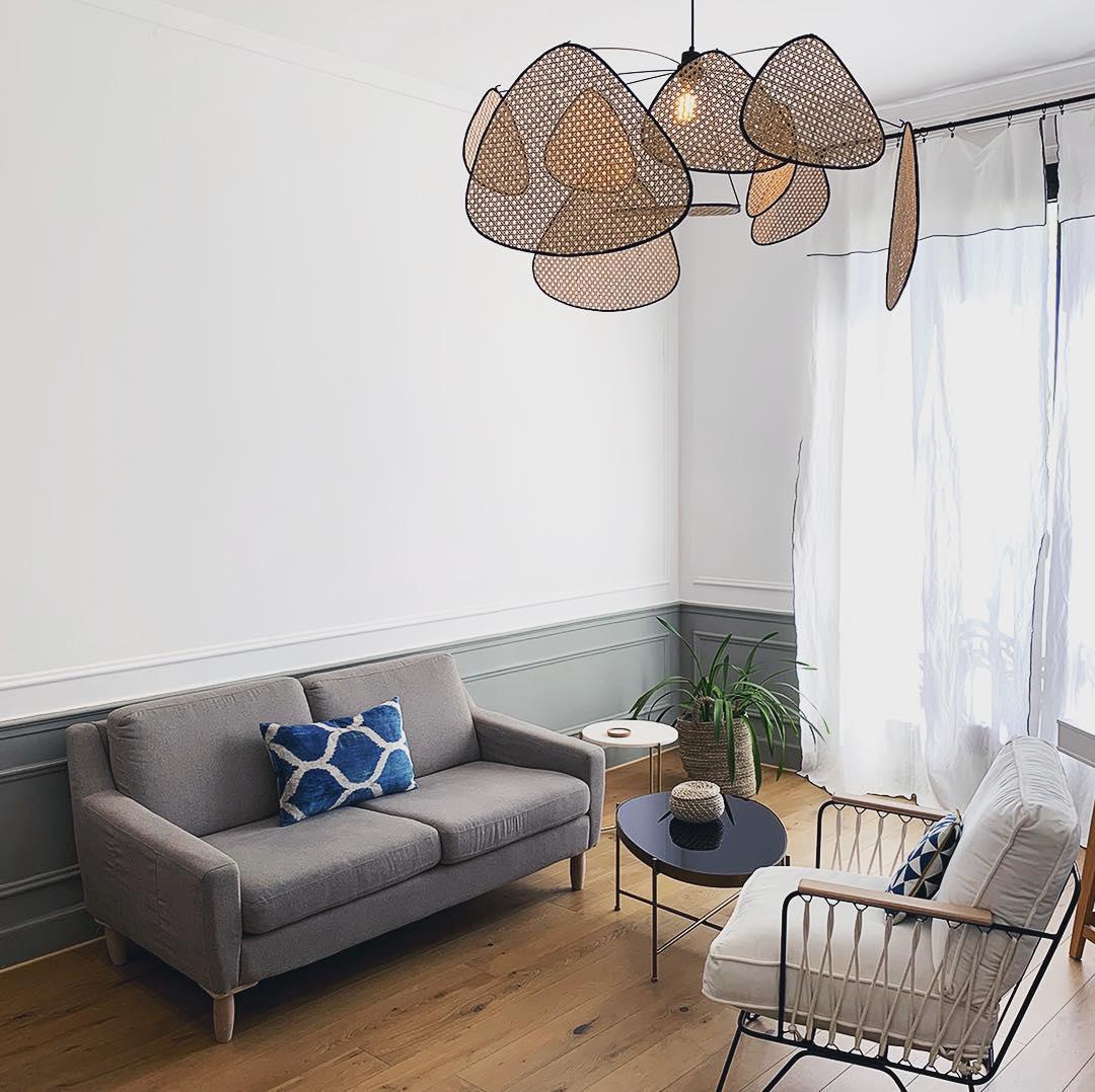 Lustra Chandelier Screen Cannage Suspension Retro-Neutral Decor