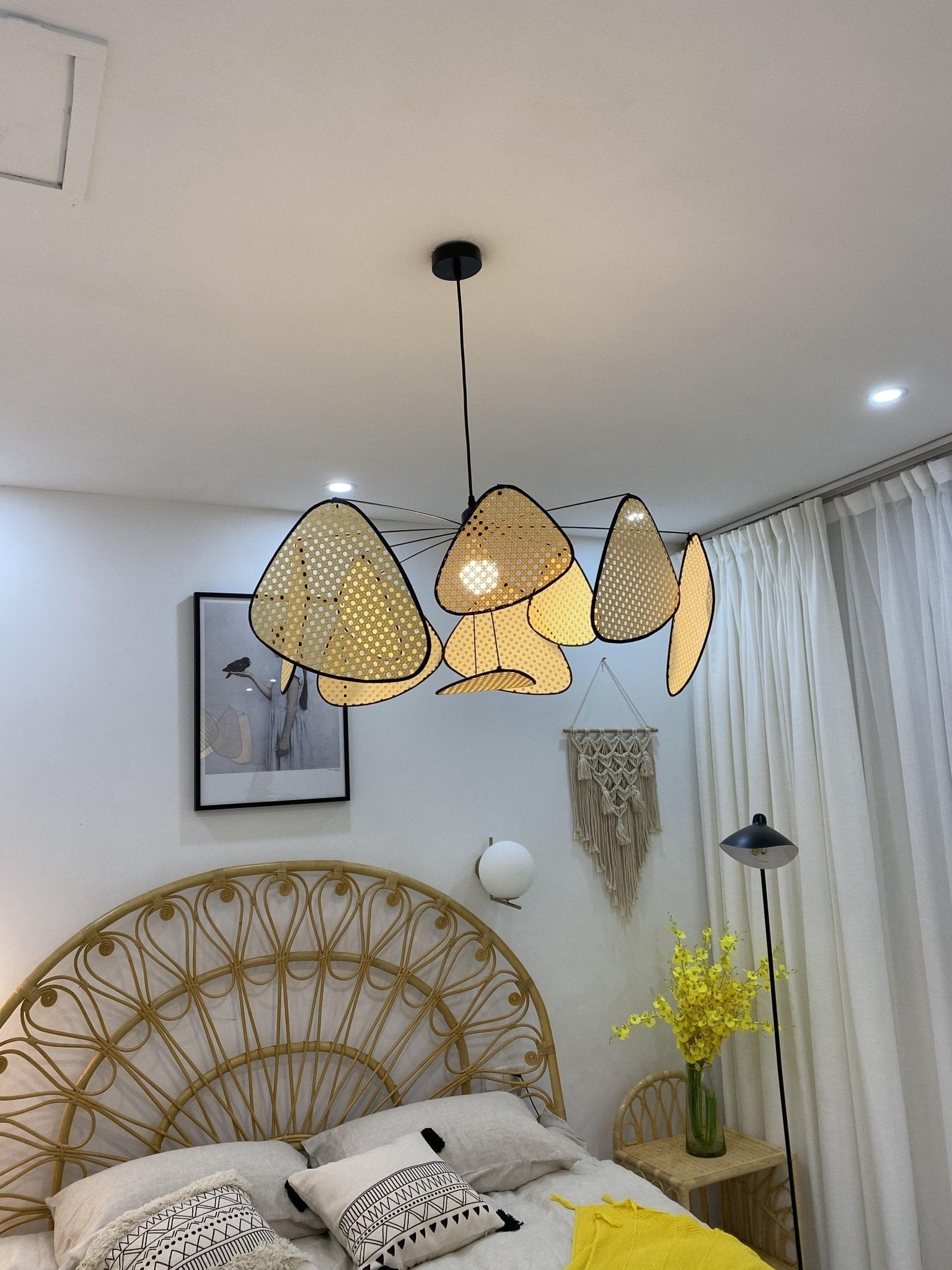 Lustra Chandelier Screen Cannage Suspension Retro-Neutral Decor