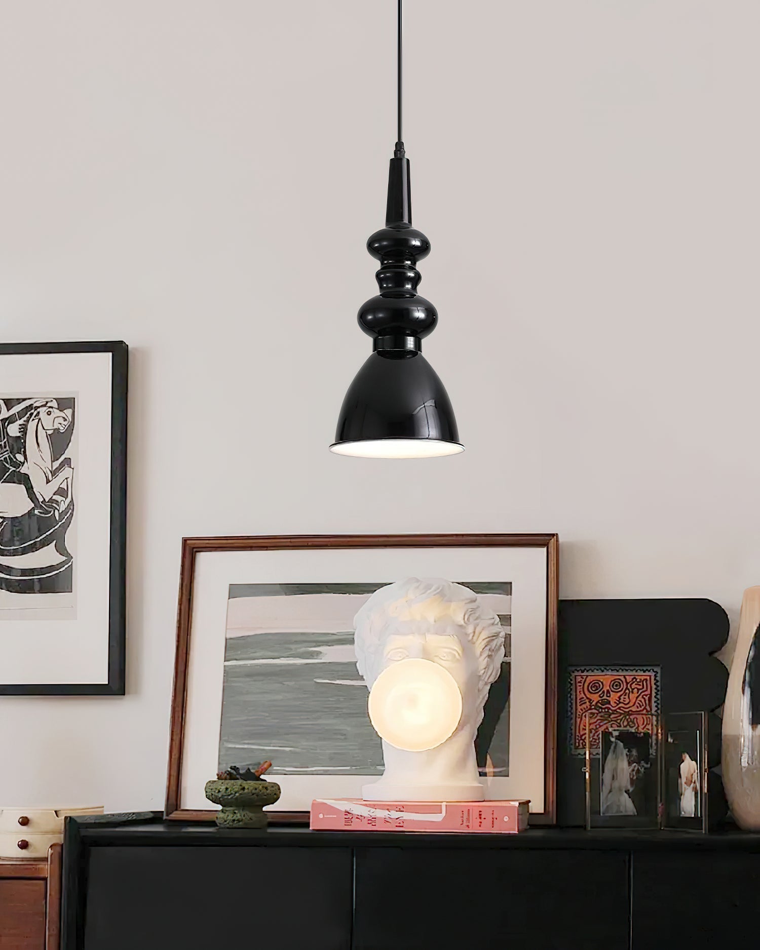 Hven Nordic Art Noir Pendant Light-Neutral Decor