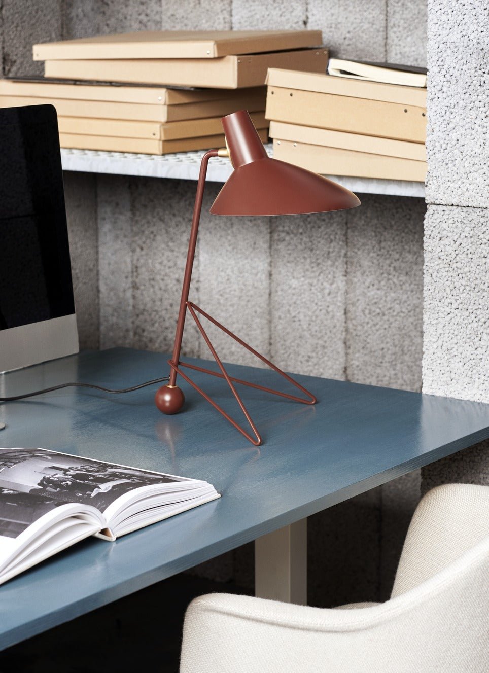 Pivot Industrial Table Lamp-Neutral Decor