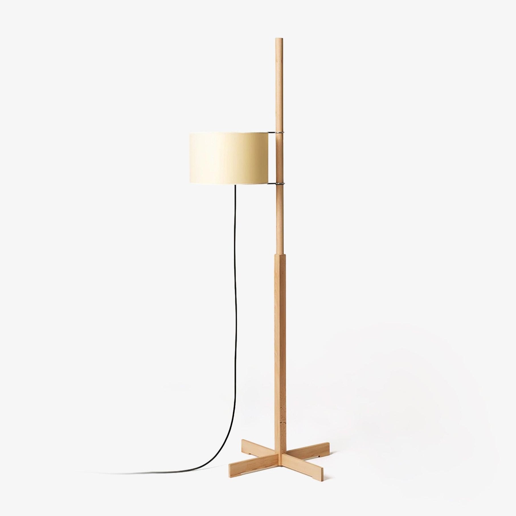 Vindis Wood Fabric Floor Lamp-Neutral Decor