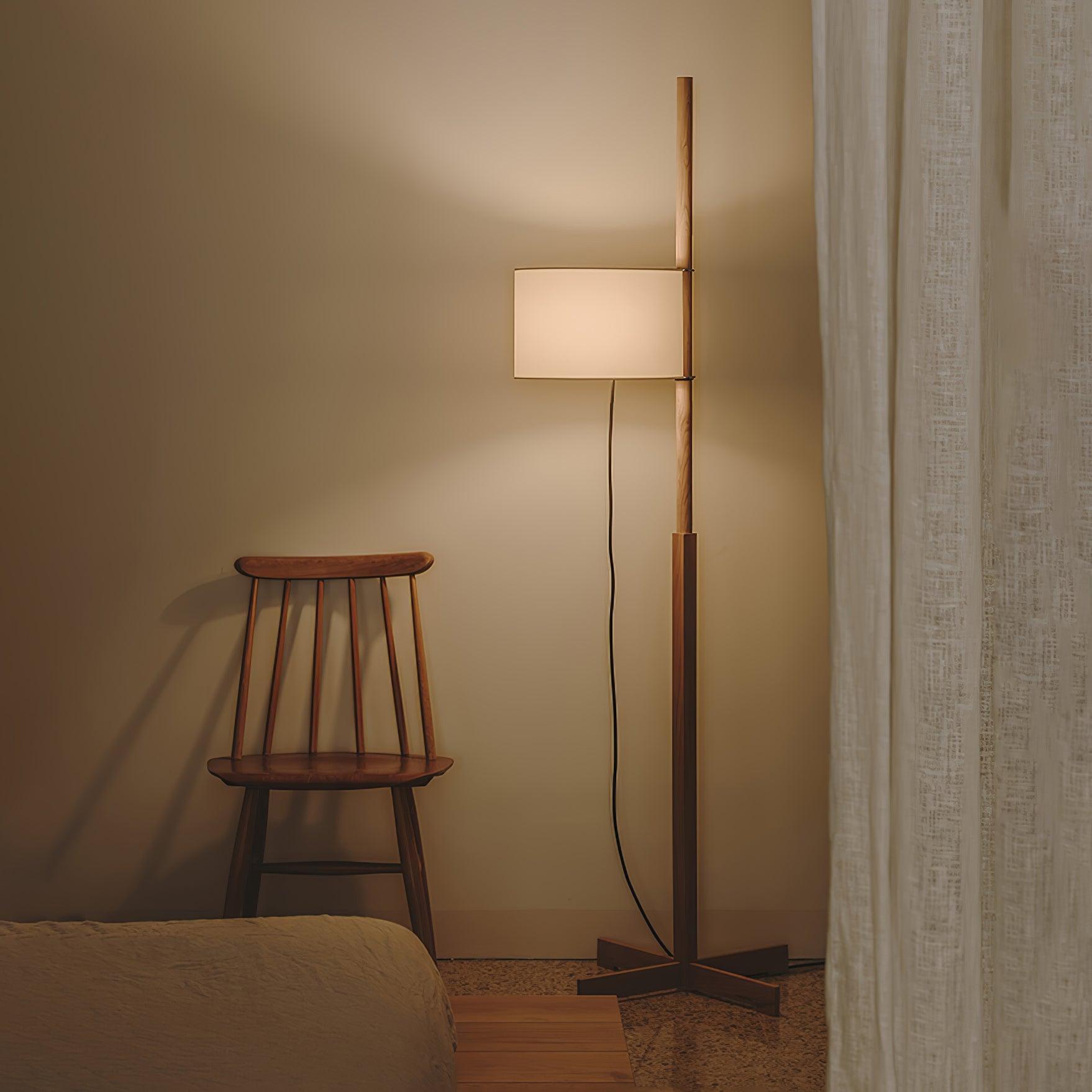 Vindis Wood Fabric Floor Lamp-Neutral Decor