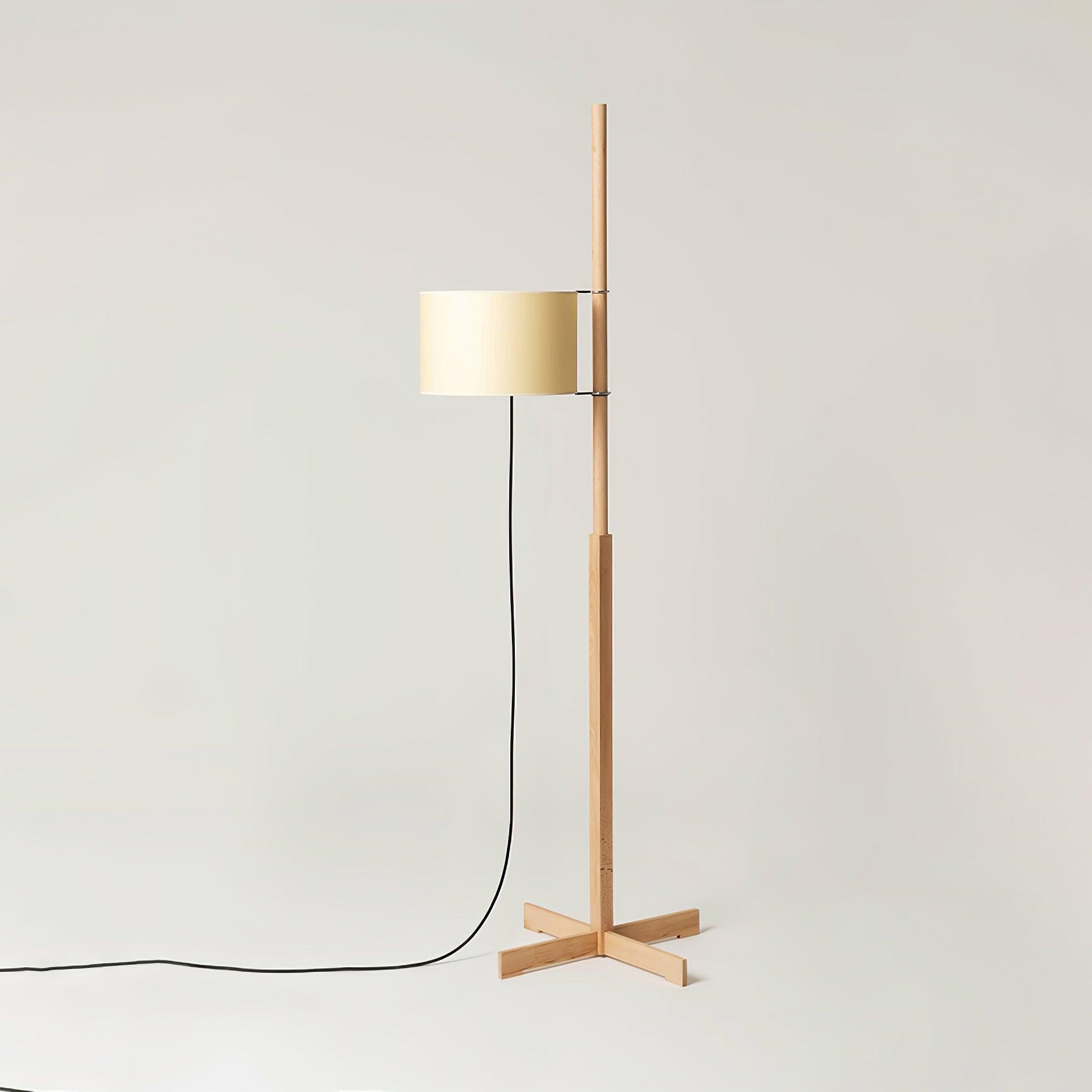 Vindis Wood Fabric Floor Lamp-Neutral Decor