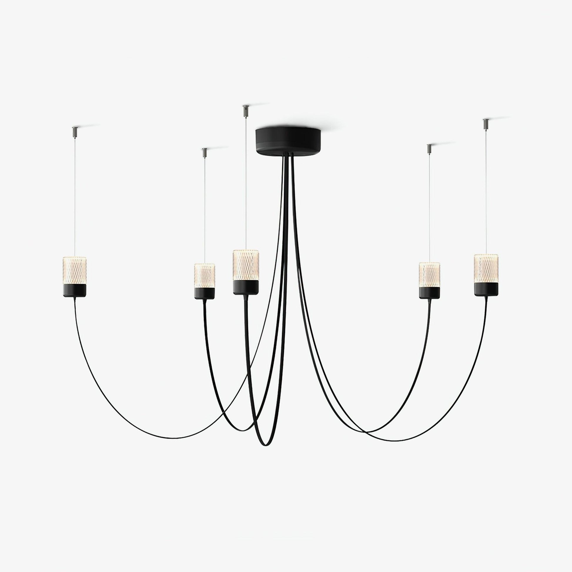 Lustra Chandelier Swaying Elegance Glass-Neutral Decor