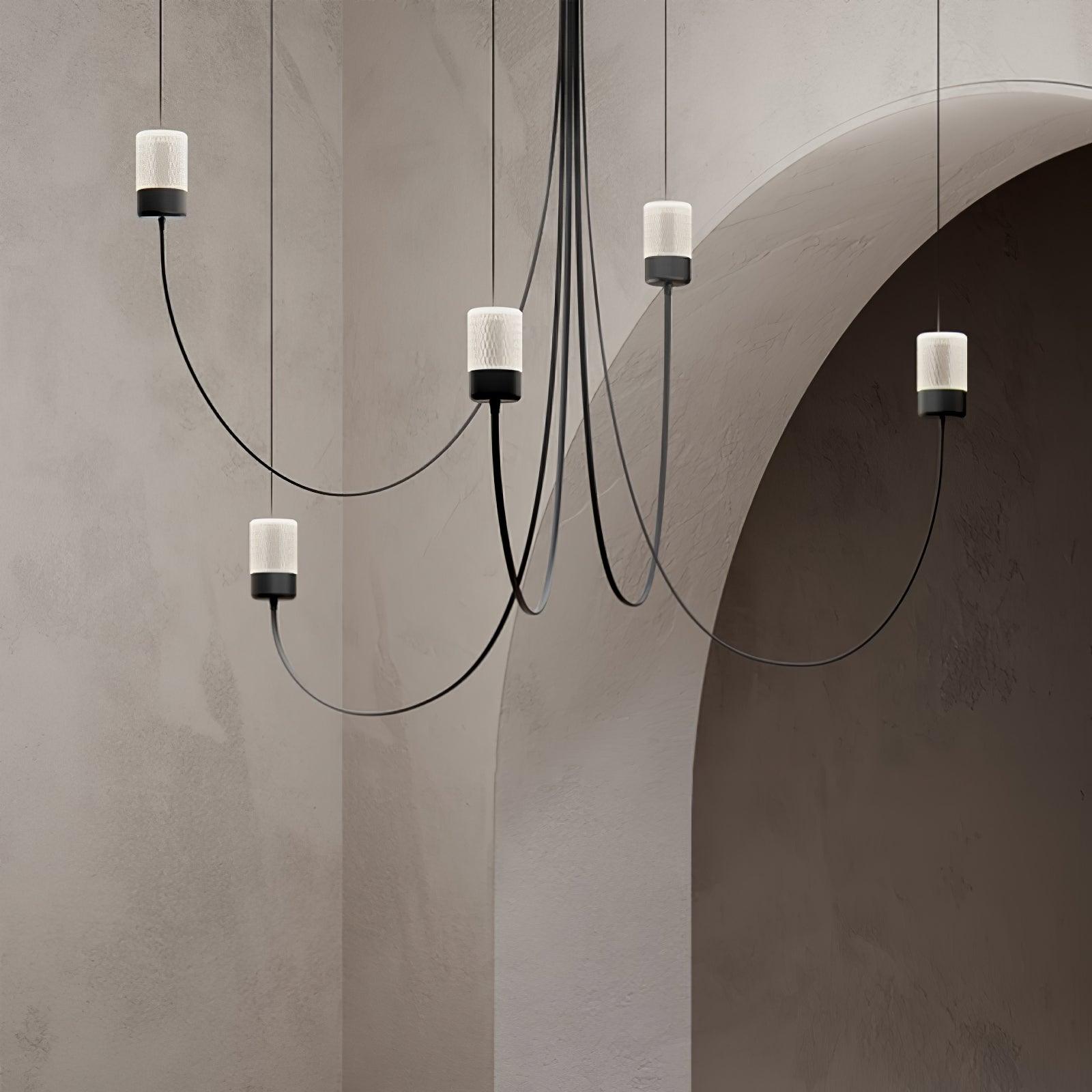 Lustra Chandelier Swaying Elegance Glass-Neutral Decor