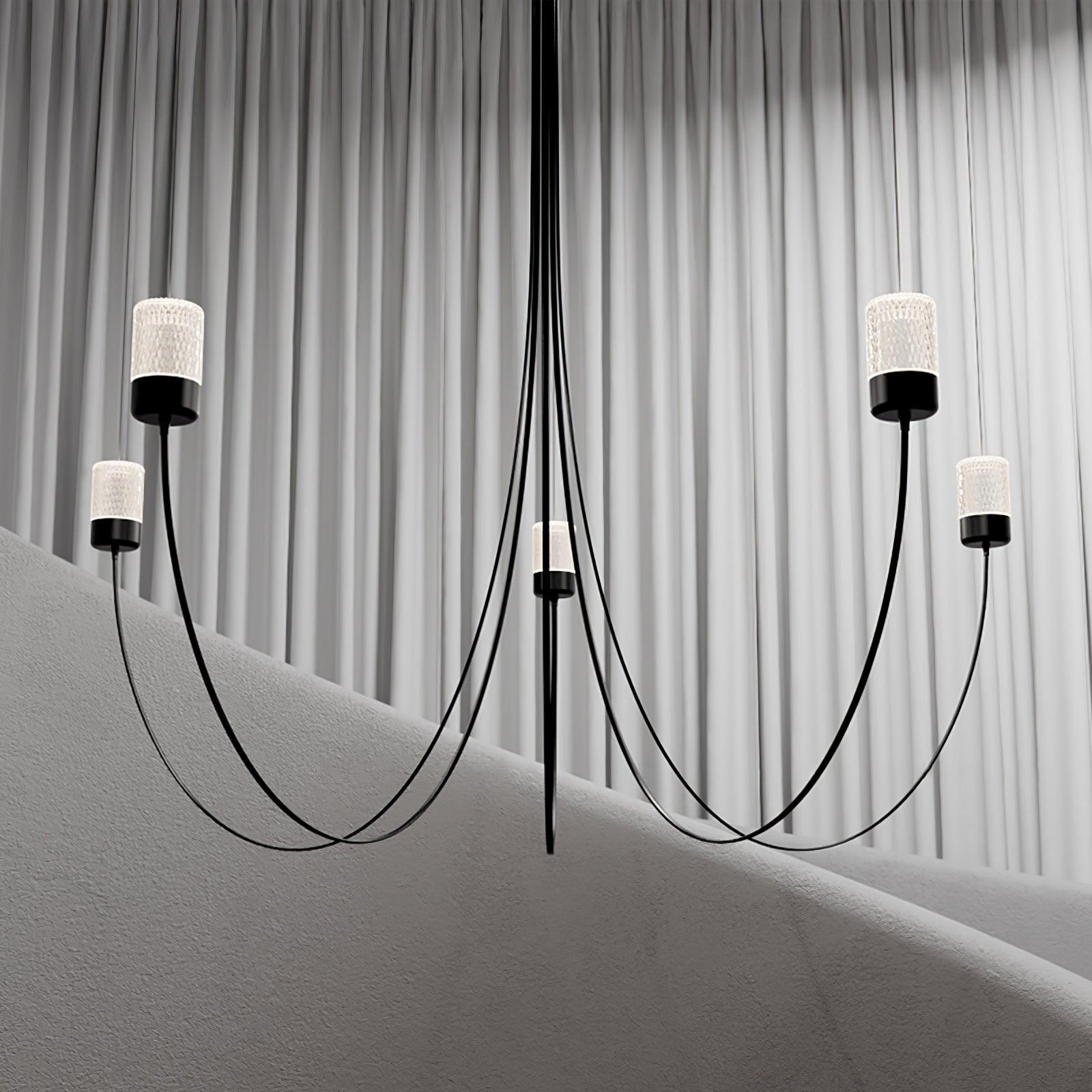 Lustra Chandelier Swaying Elegance Glass-Neutral Decor