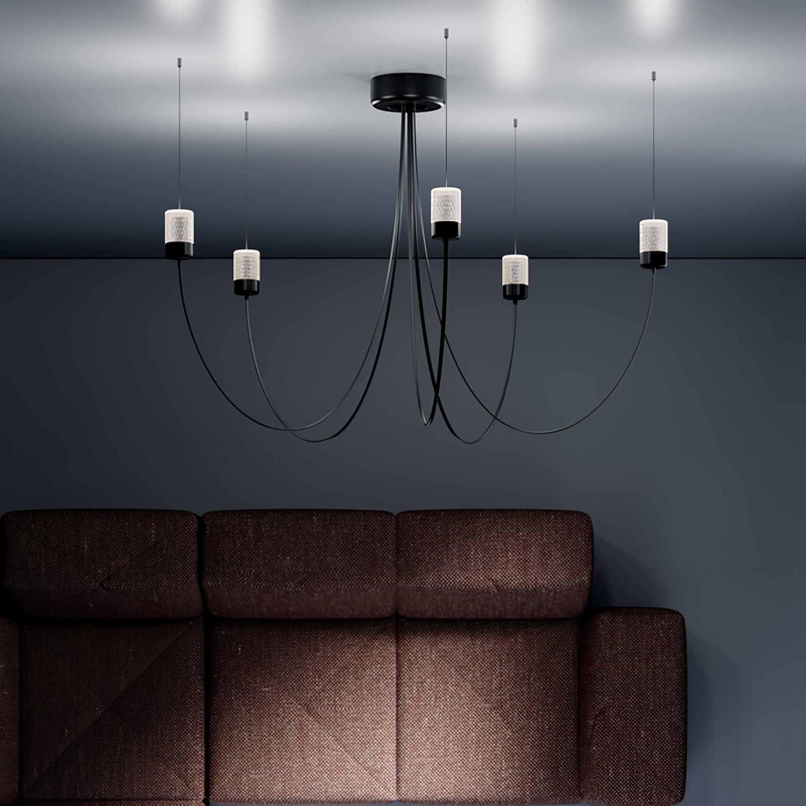Lustra Chandelier Swaying Elegance Glass-Neutral Decor