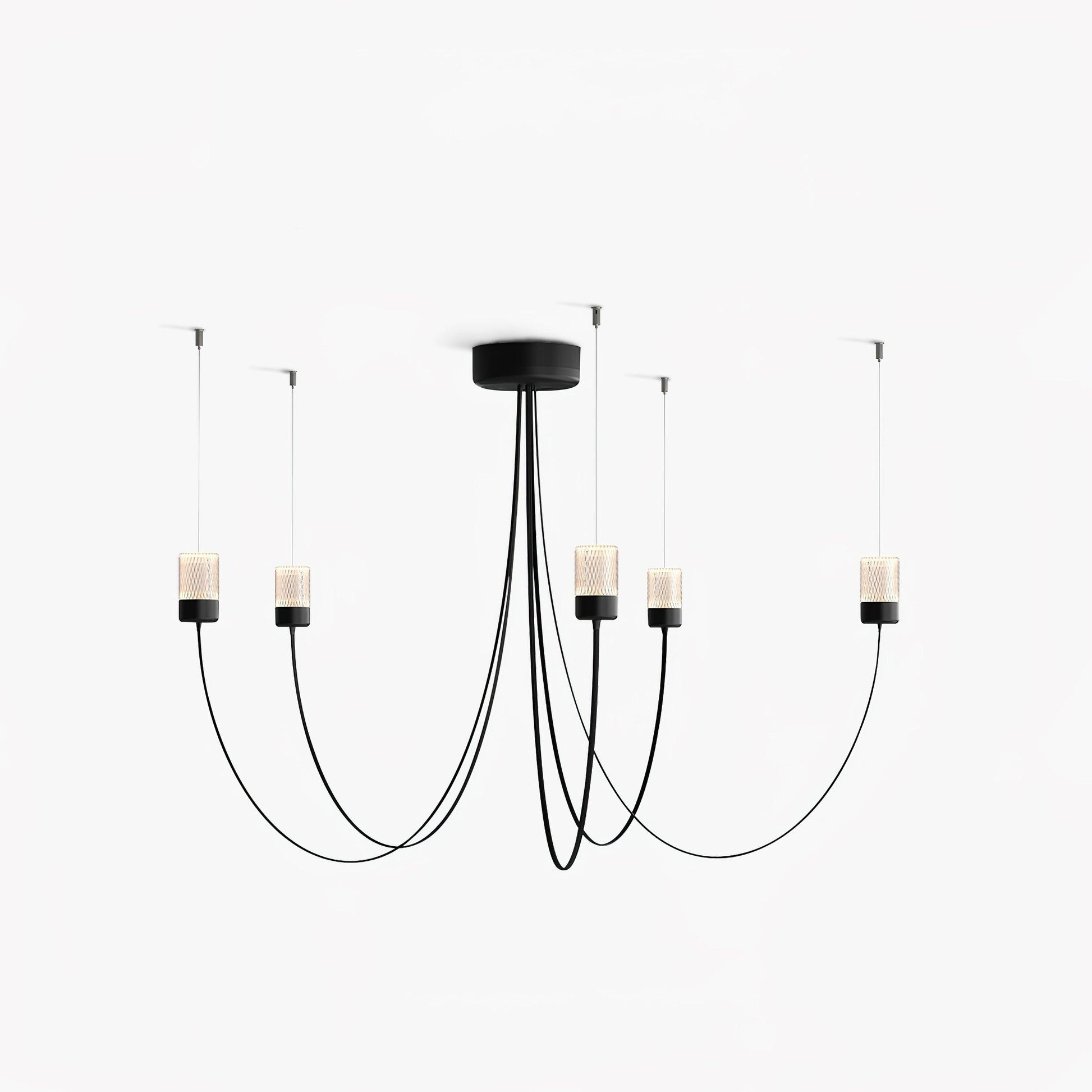 Lustra Chandelier Swaying Elegance Glass-Neutral Decor