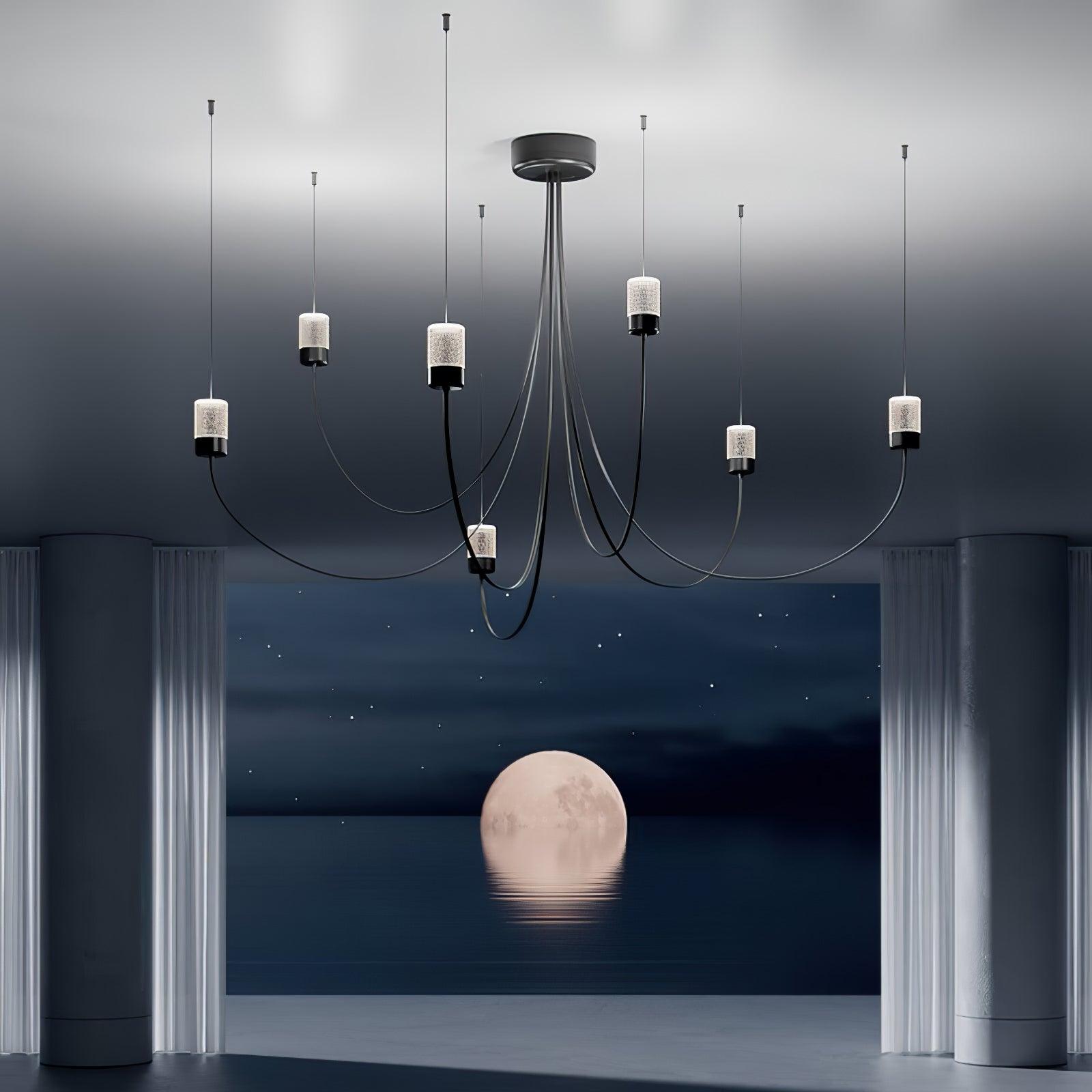 Lustra Chandelier Swaying Elegance Glass-Neutral Decor