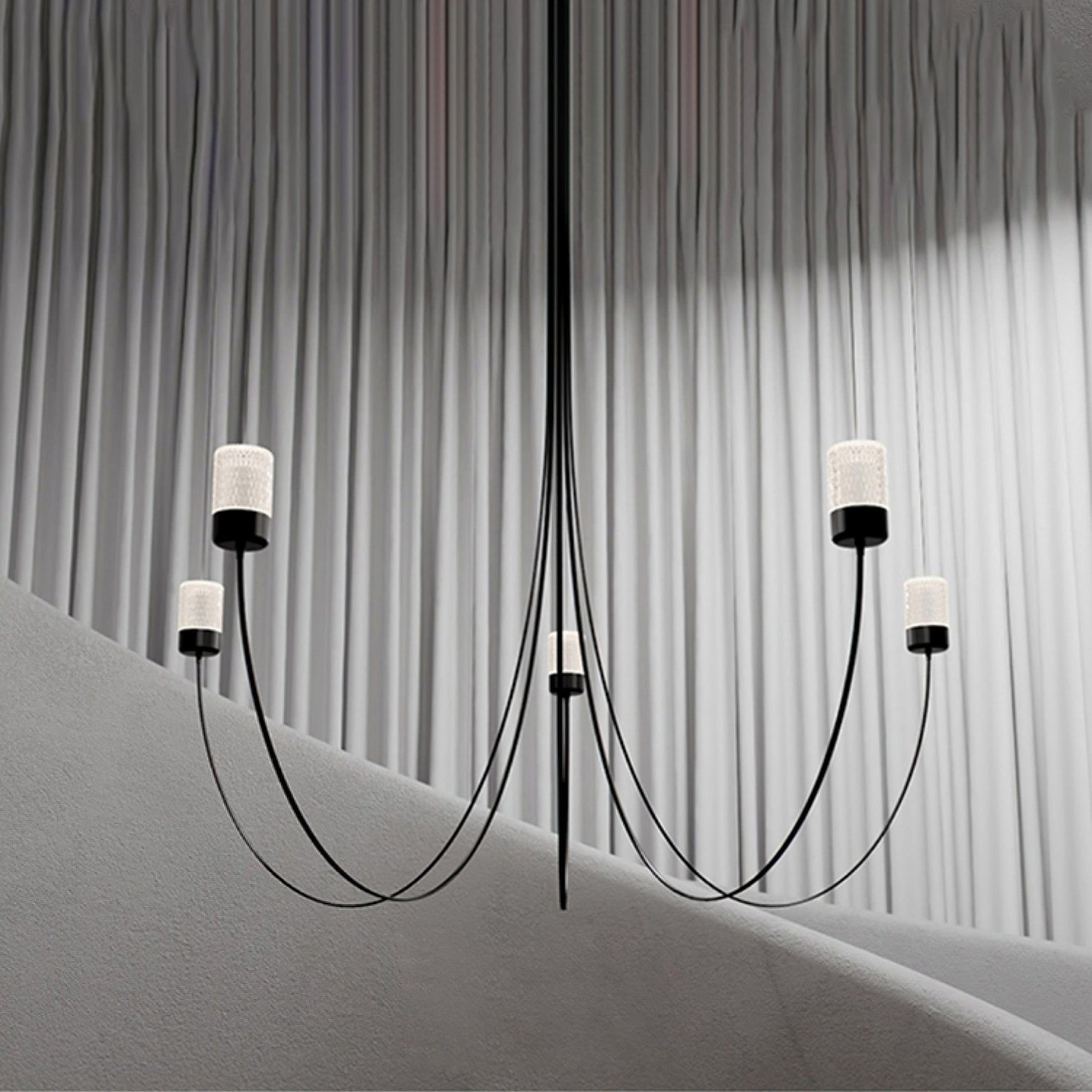 Lustra Chandelier Swaying Elegance Glass-Neutral Decor