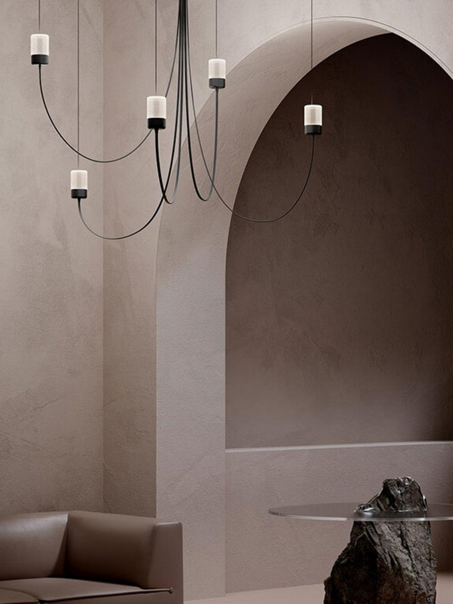 Lustra Chandelier Swaying Elegance Glass-Neutral Decor