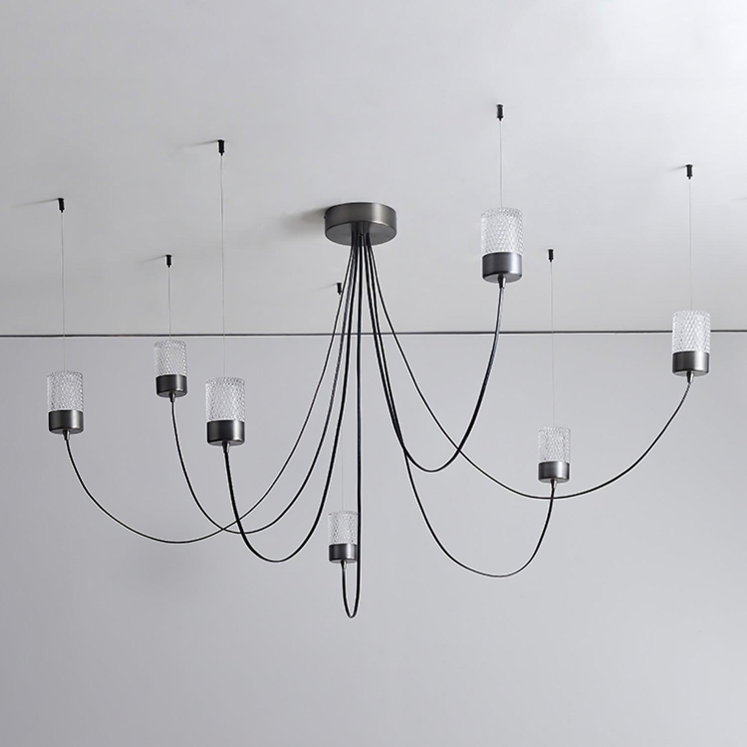 Lustra Chandelier Swaying Elegance Glass-Neutral Decor