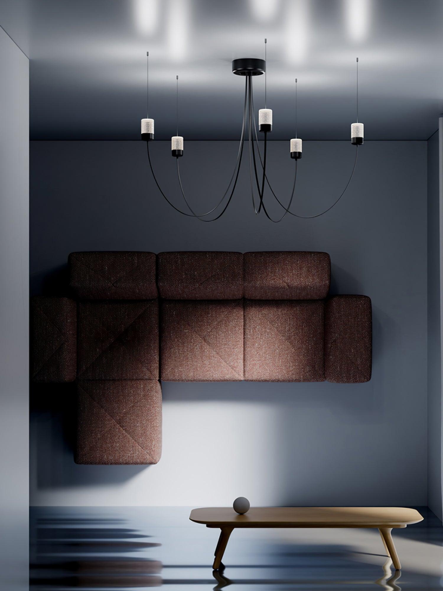 Lustra Chandelier Swaying Elegance Glass-Neutral Decor