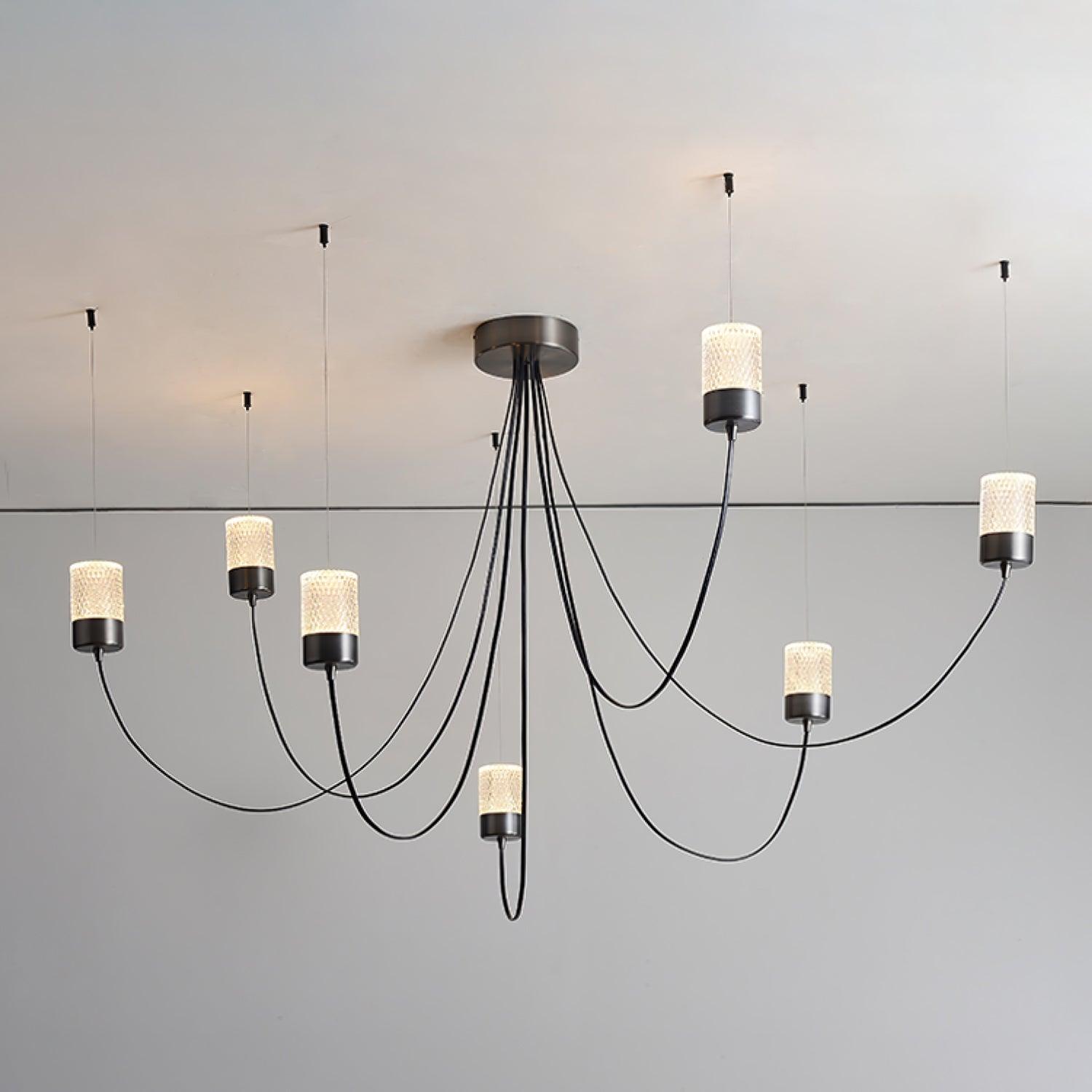 Lustra Chandelier Swaying Elegance Glass-Neutral Decor