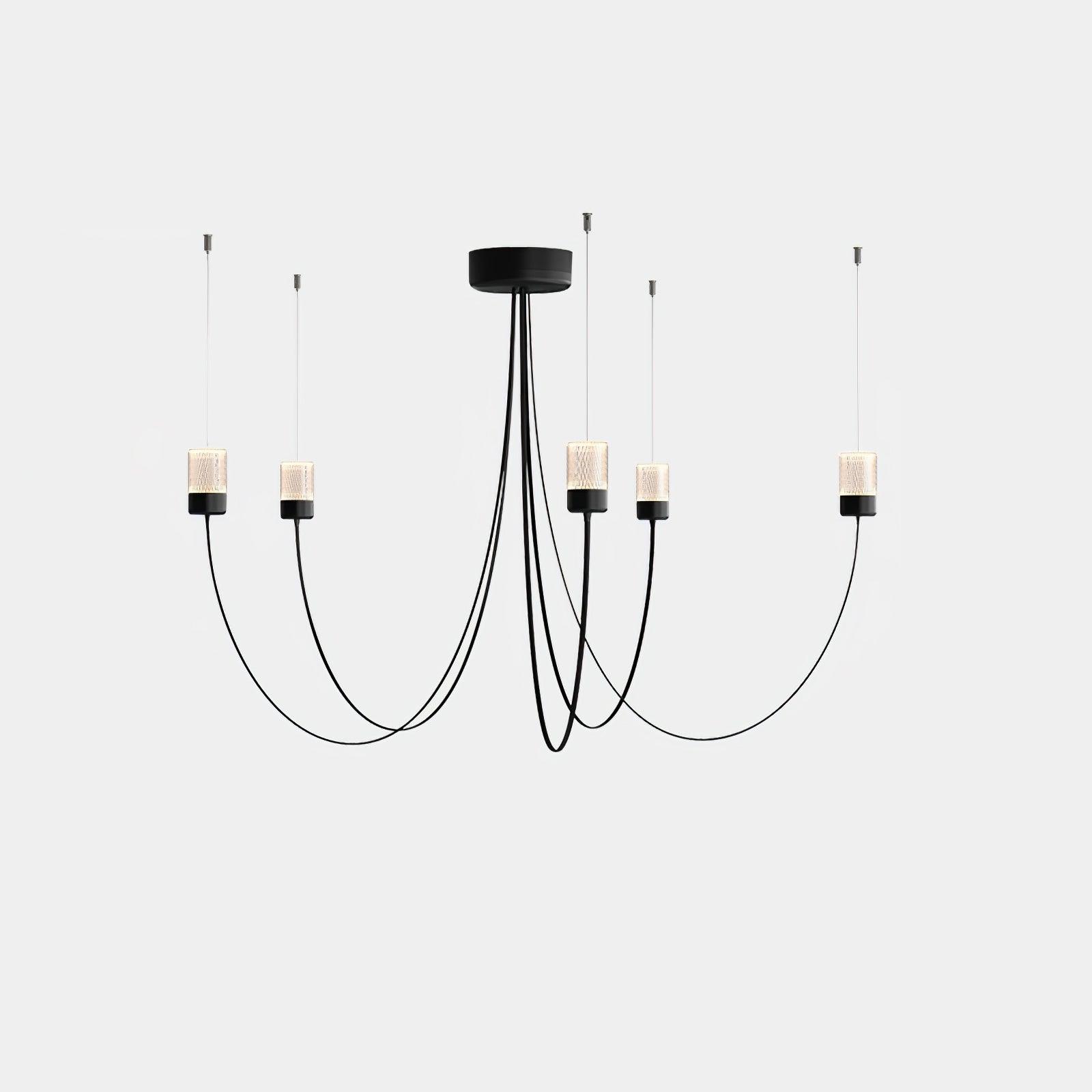 Lustra Chandelier Swaying Elegance Glass-Neutral Decor