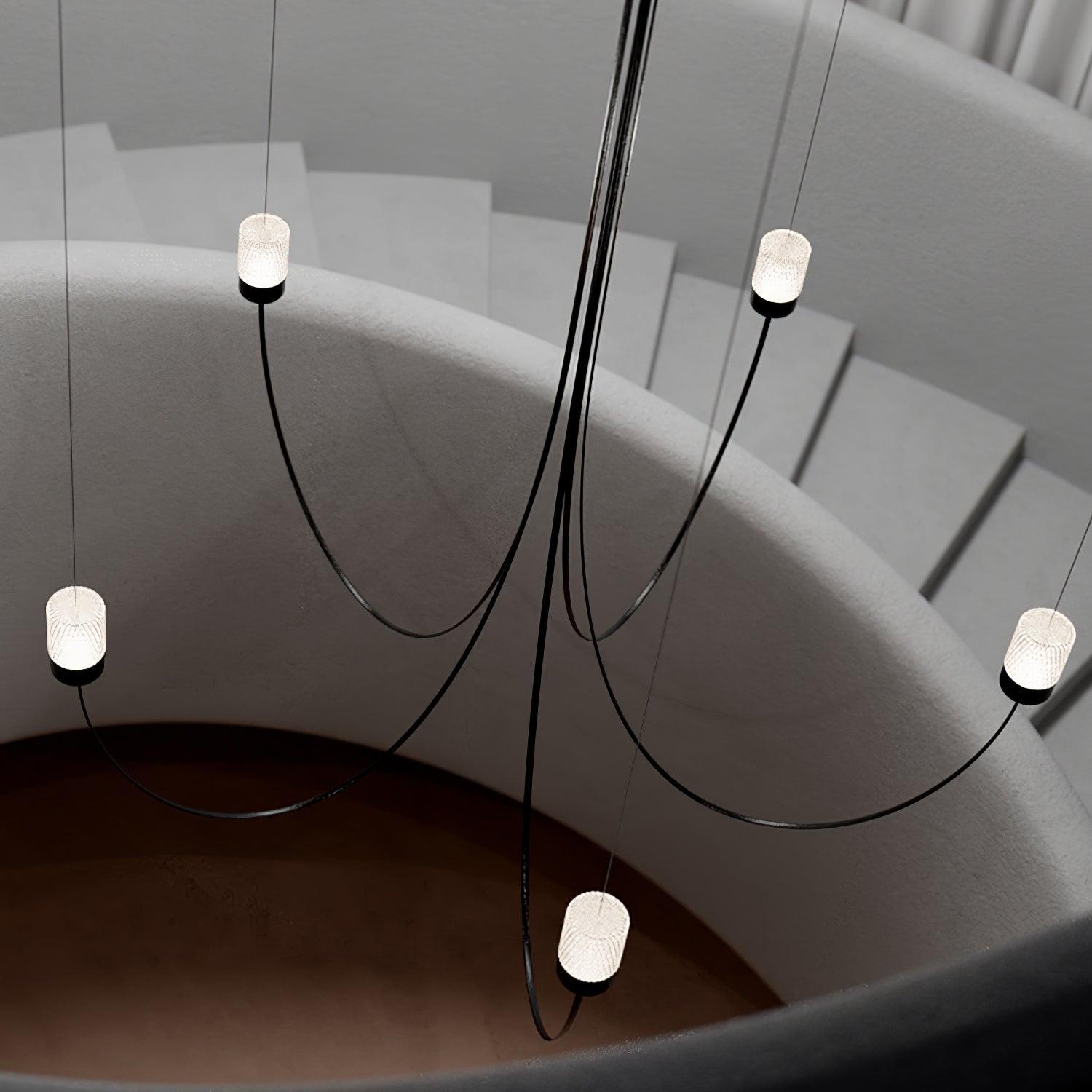 Lustra Chandelier Swaying Elegance Glass-Neutral Decor