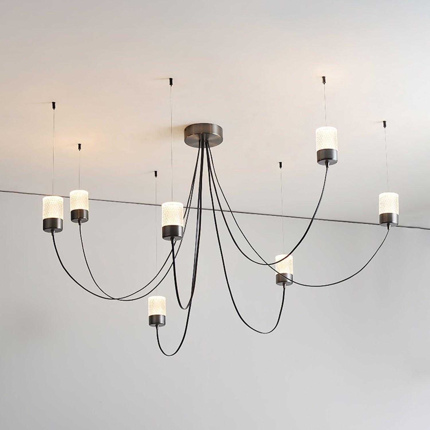 Lustra Chandelier Swaying Elegance Glass-Neutral Decor