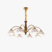 Silva Vintage LED Multi Flower Ceramic Bulbs Metal Wood Bedroom Living Room Pendant Light - Neutral Decor