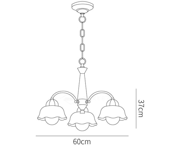 Silva Vintage LED Multi Flower Ceramic Bulbs Metal Wood Bedroom Living Room Pendant Light - Neutral Decor