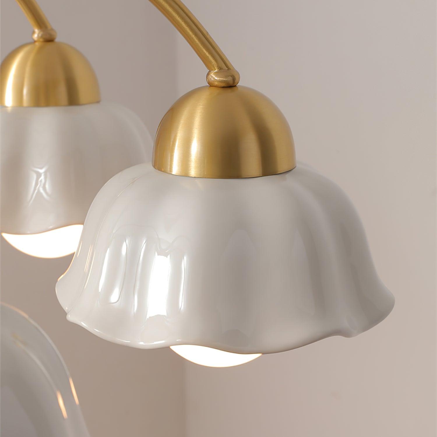 Lustra Chandelier Brass Wood Opaline Ceramic-Neutral Decor