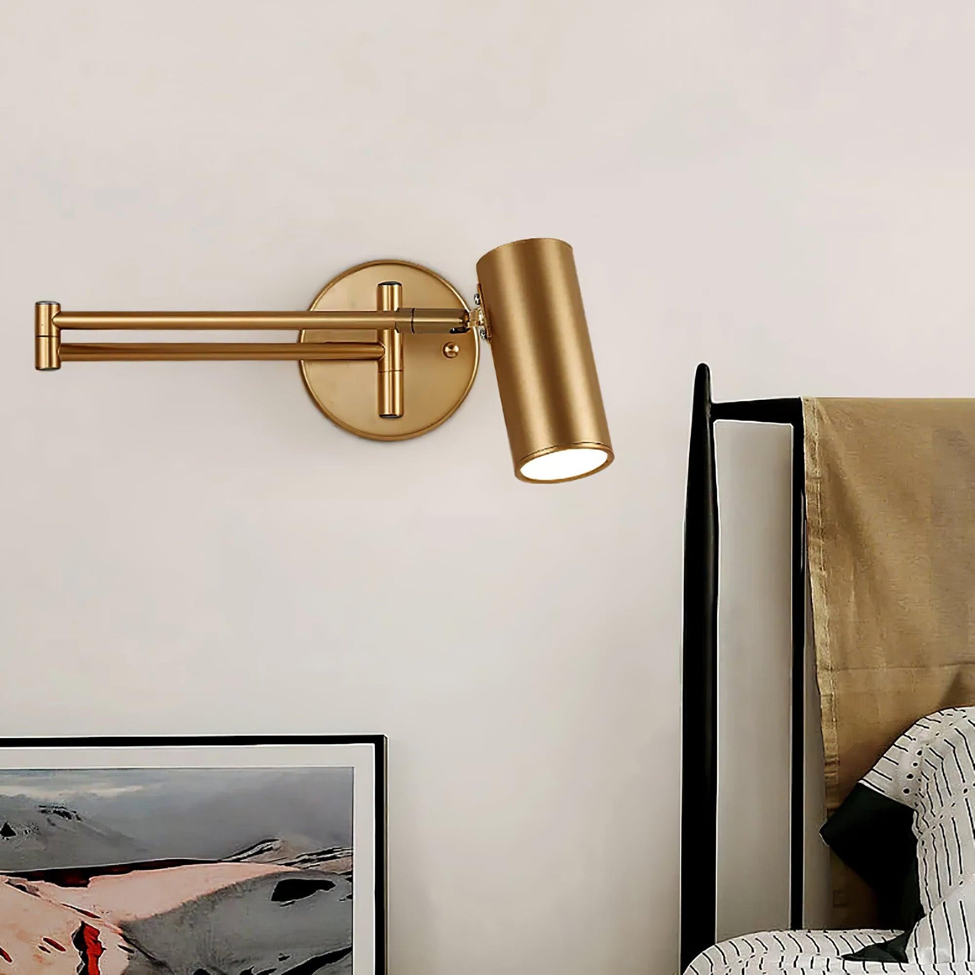 Lustra Wall Sconce Brass Swing Arm Adjustable-Neutral Decor