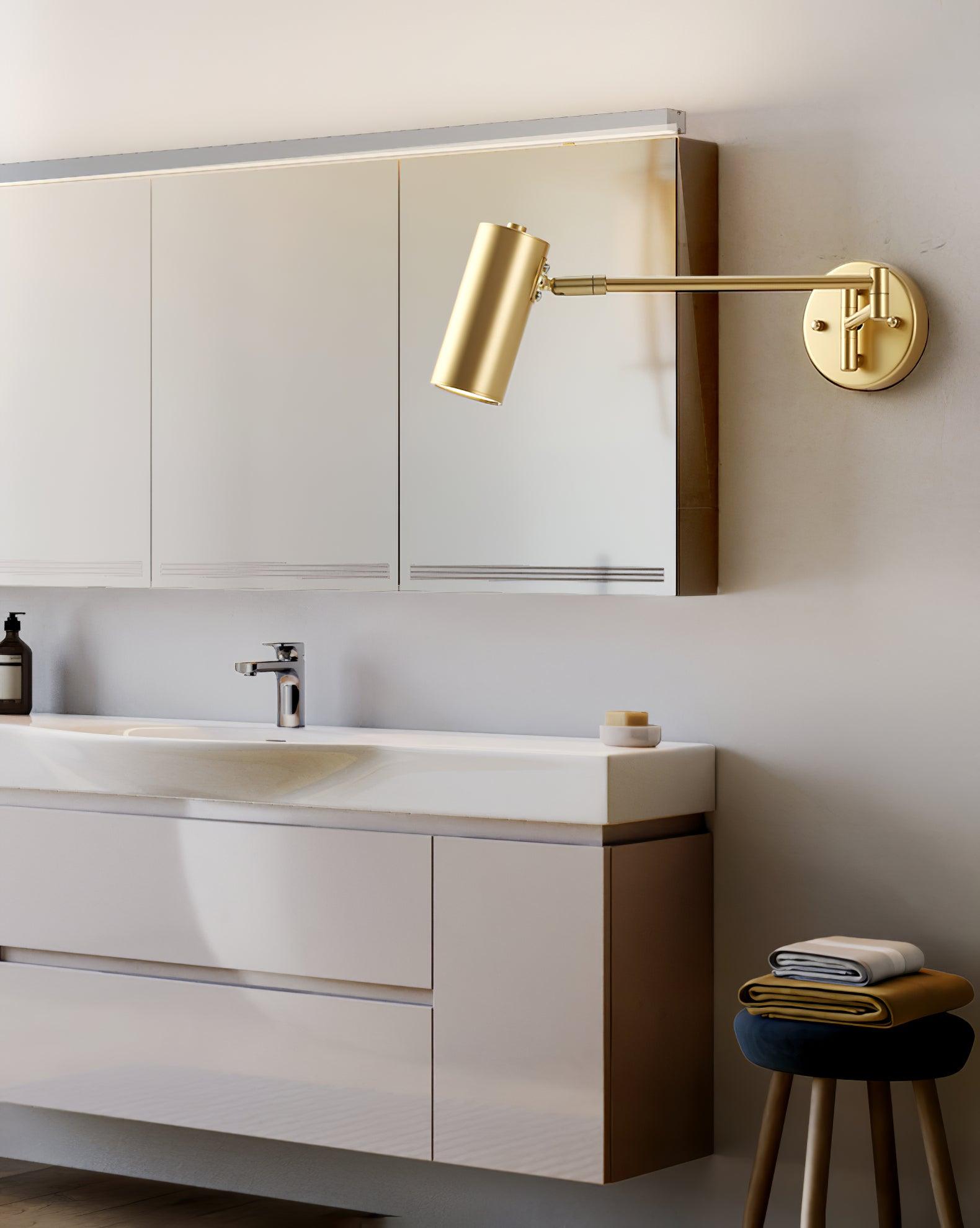 Lustra Wall Sconce Brass Swing Arm Adjustable-Neutral Decor