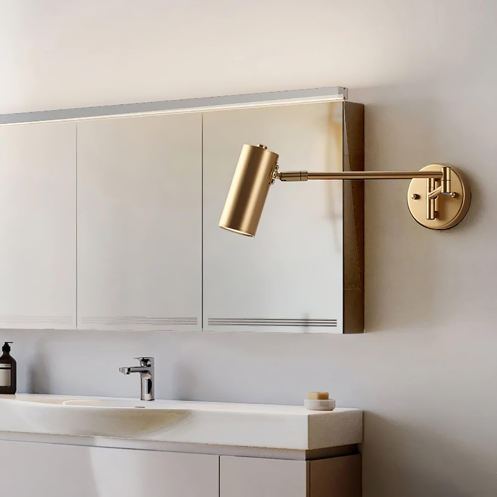 Lustra Wall Sconce Brass Swing Arm Adjustable-Neutral Decor