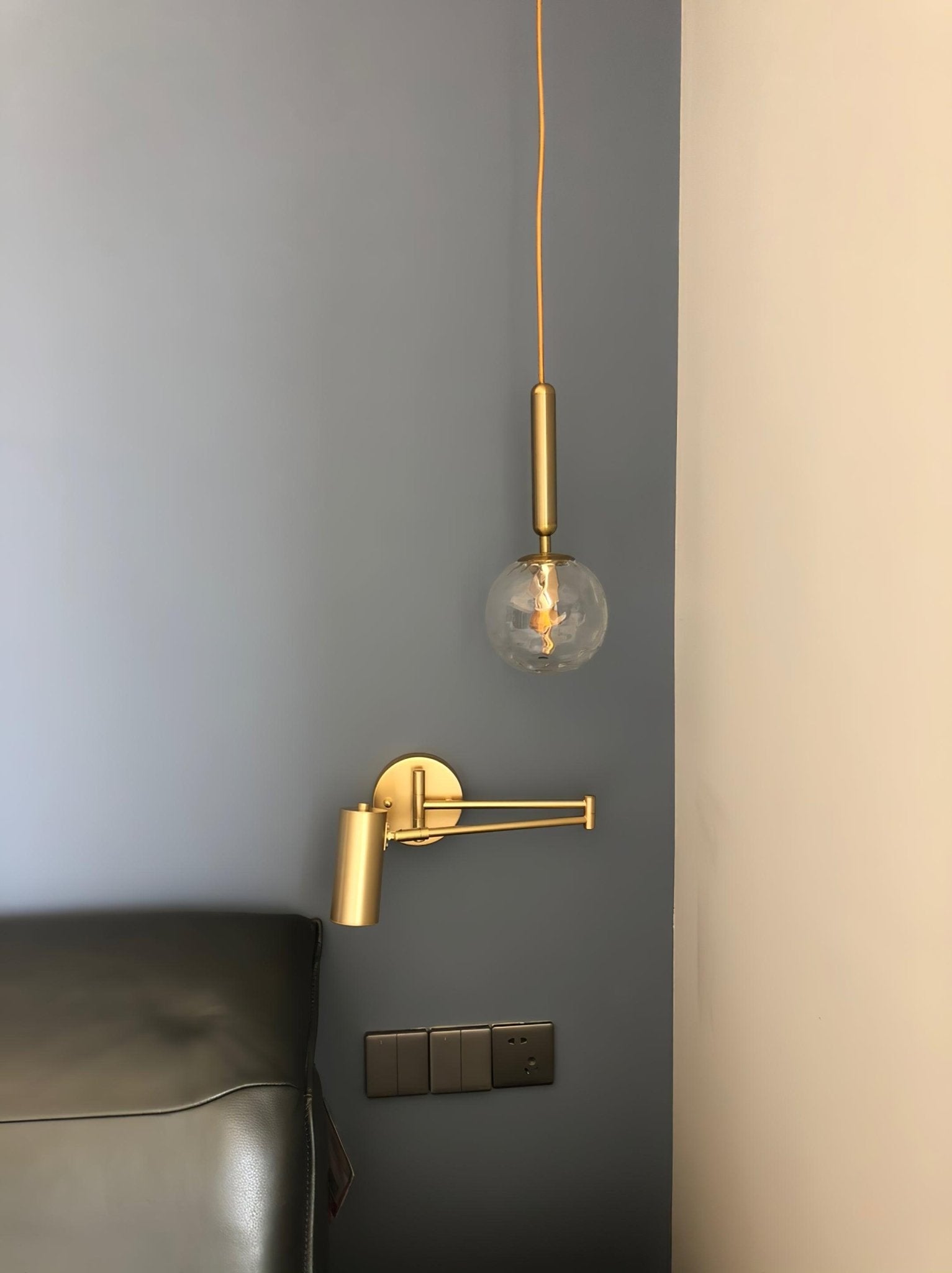 Lustra Wall Sconce Brass Swing Arm Adjustable-Neutral Decor