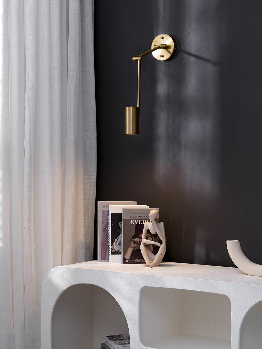 Lustra Wall Sconce Brass Swing Arm Adjustable-Neutral Decor