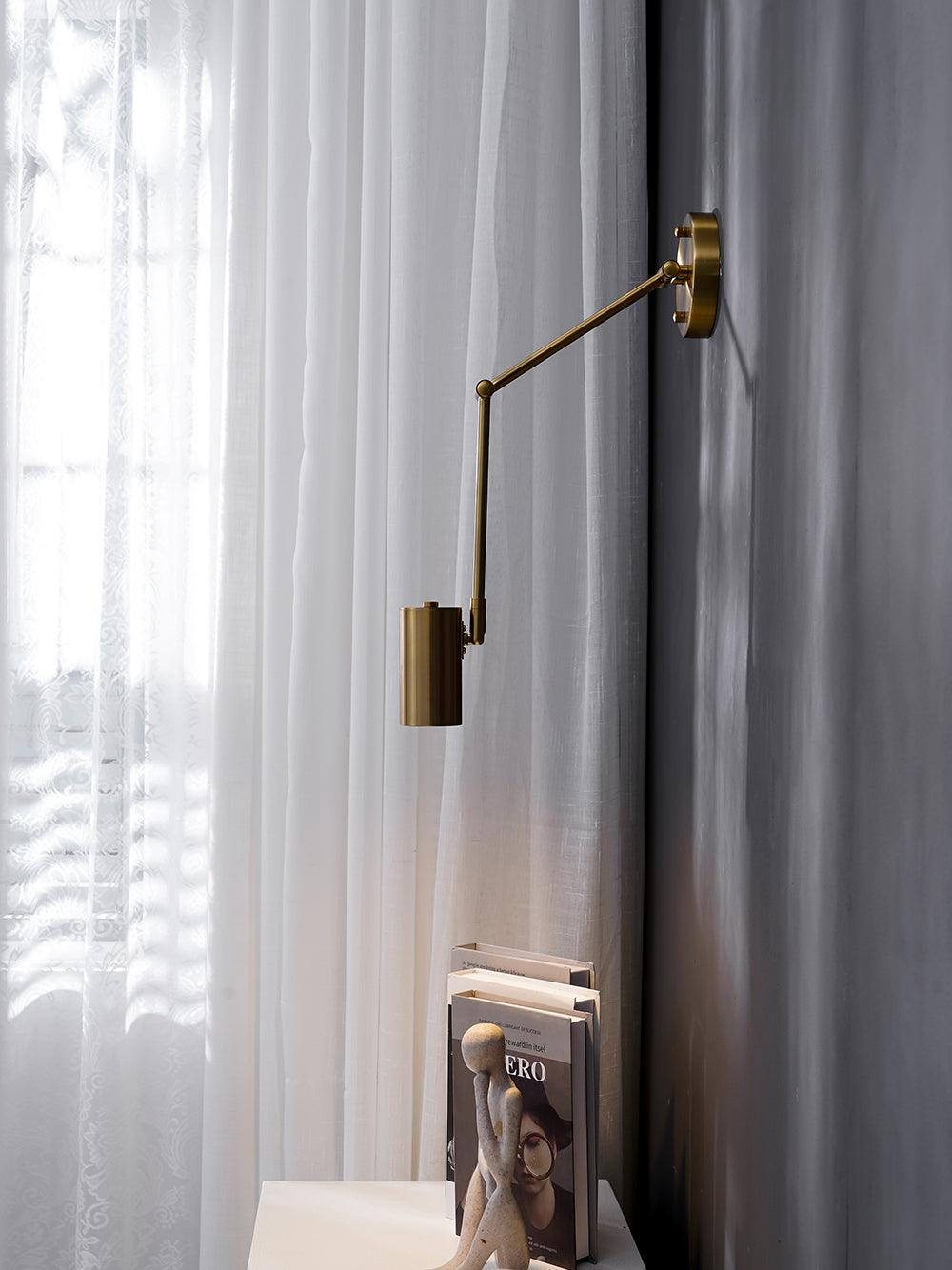 Lustra Wall Sconce Brass Swing Arm Adjustable-Neutral Decor