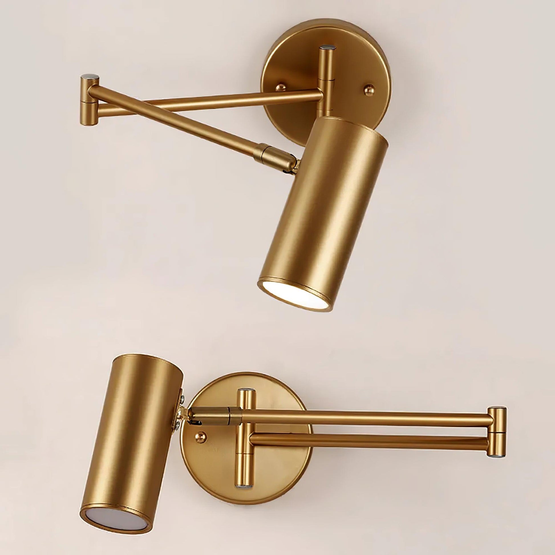 Lustra Wall Sconce Brass Swing Arm Adjustable-Neutral Decor