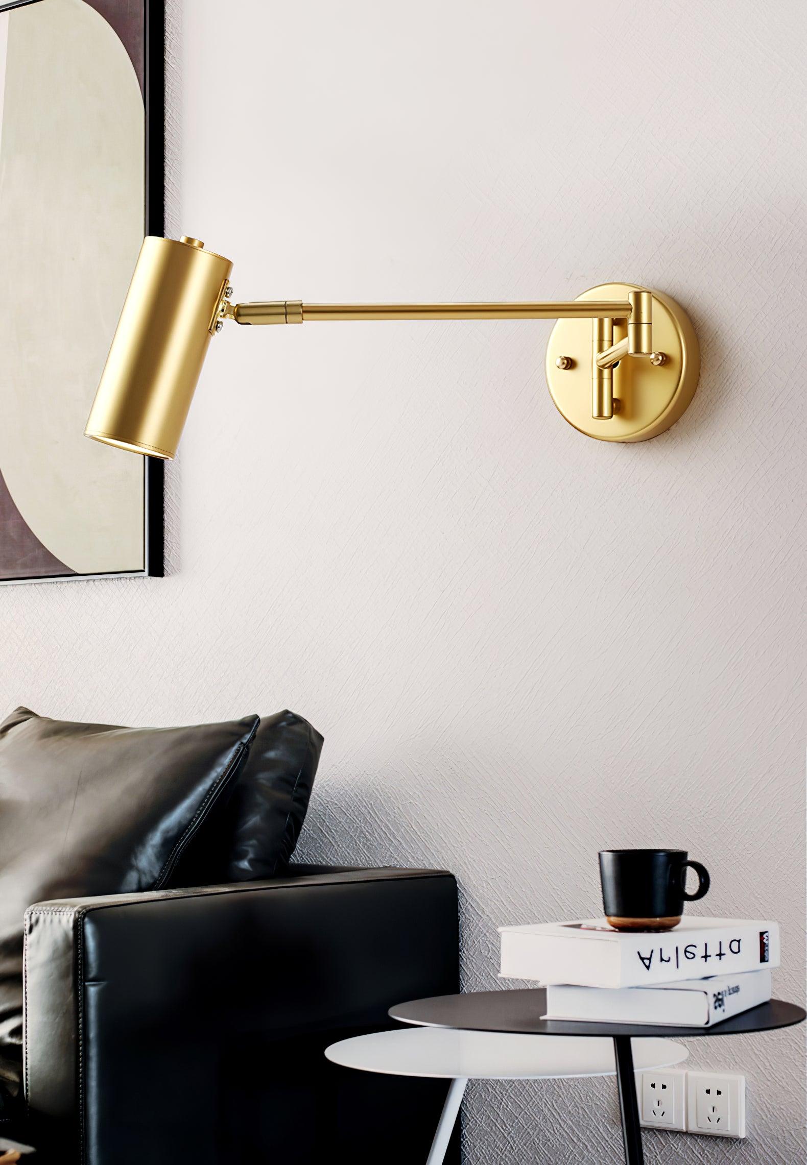 Lustra Wall Sconce Brass Swing Arm Adjustable-Neutral Decor